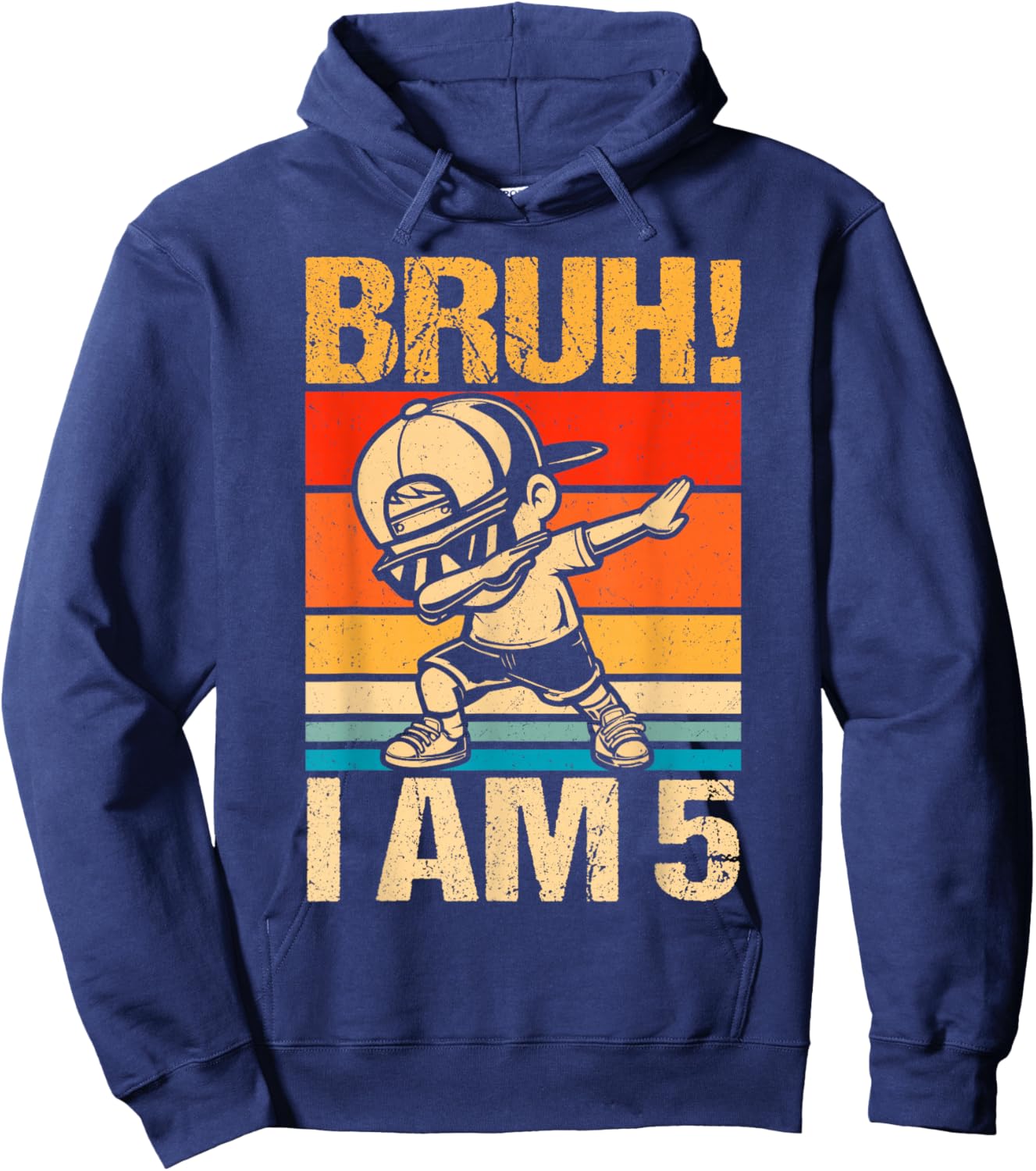 5 Year Old Birthday Dabbing Boy Bruh It's My 5th Birthday Hoodie - Hoodie | Navy