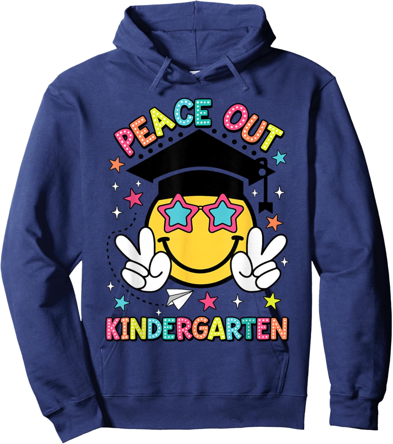 Peace Out Kindergarten Graduation Class Of 2024 Kid Boy Girl Hoodie - Hoodie | Navy