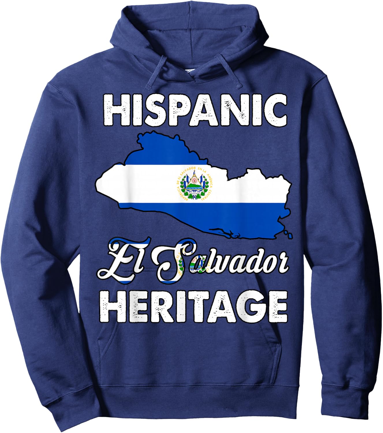 El Salvador Flag Hispanic Heritage Month Salvadorian Pride Hoodie - Hoodie | Navy