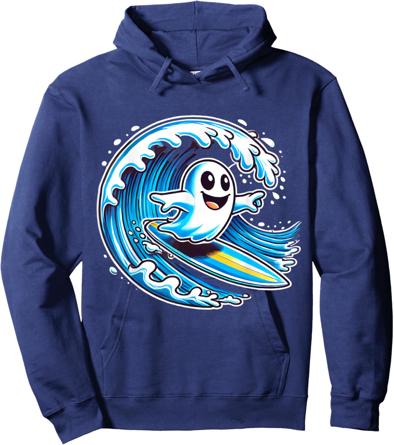 Ghost Surfing Surfer Halloween Men Women Hoodie - Hoodie | Navy
