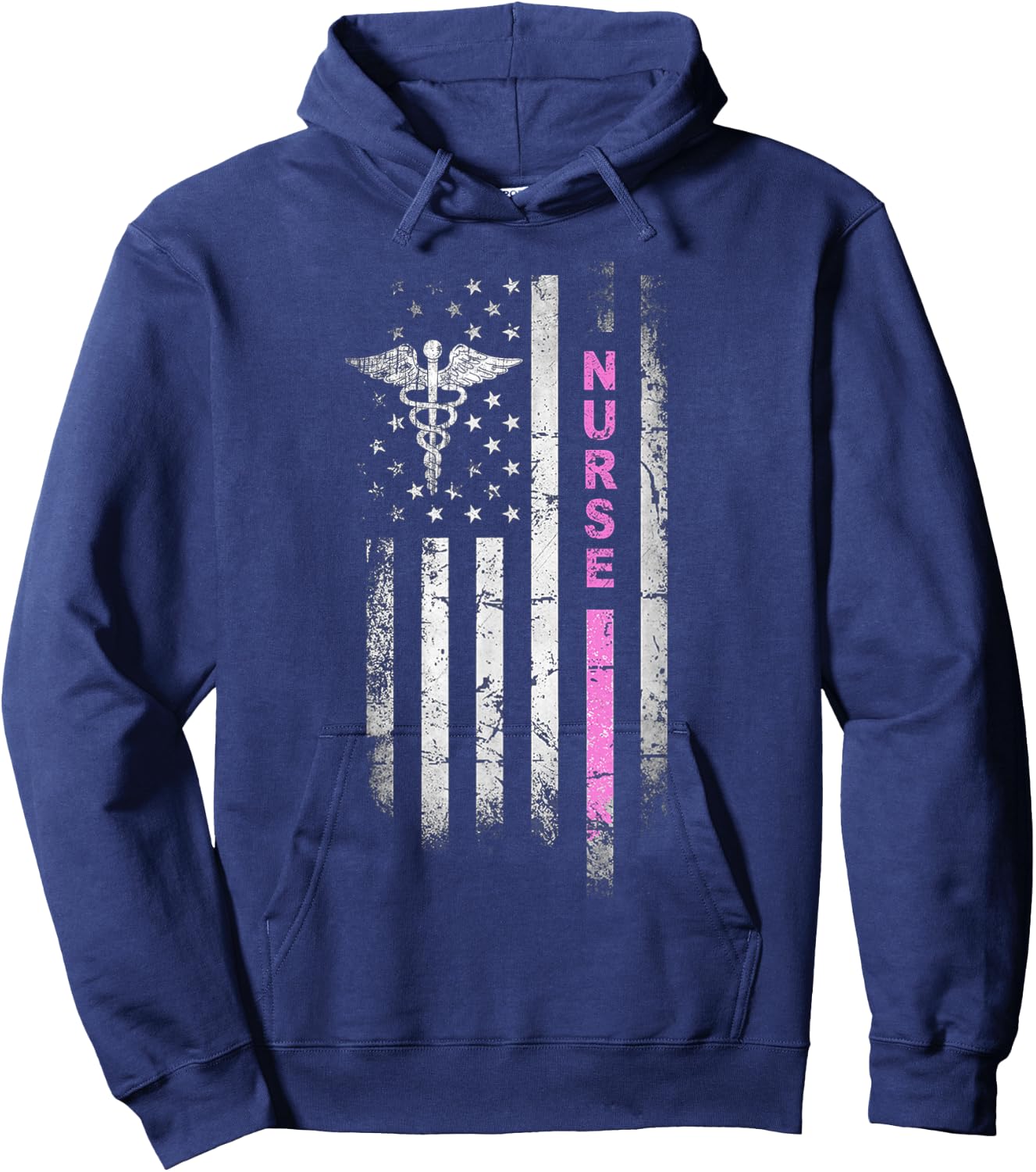 NURSE Squad Vintage Flag I Survived Nursing School RN Team Hoodie - Hoodie | Navy
