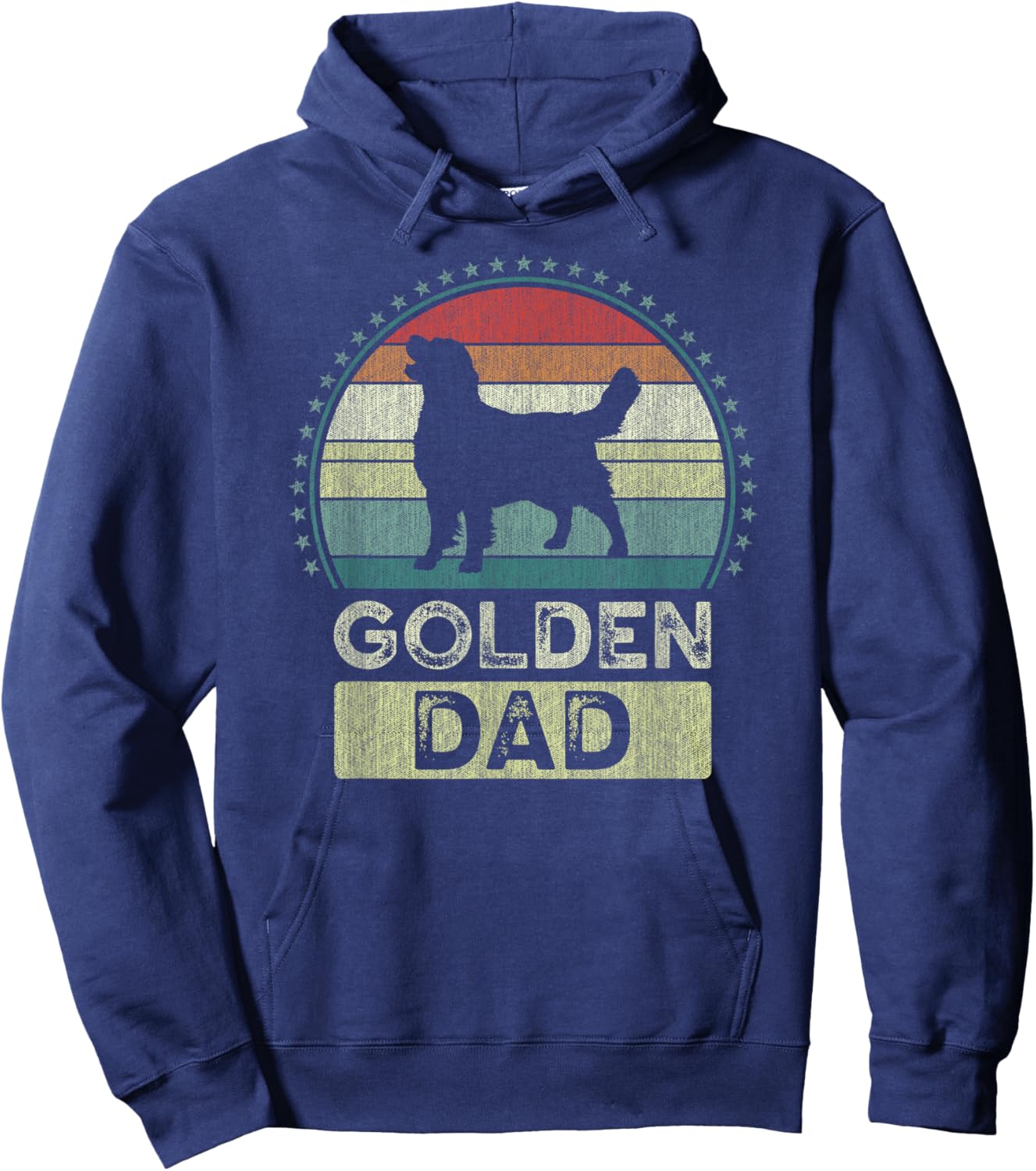 Golden Dad, Father's Day, Golden Retriever Daddy Hoodie - Hoodie | Navy