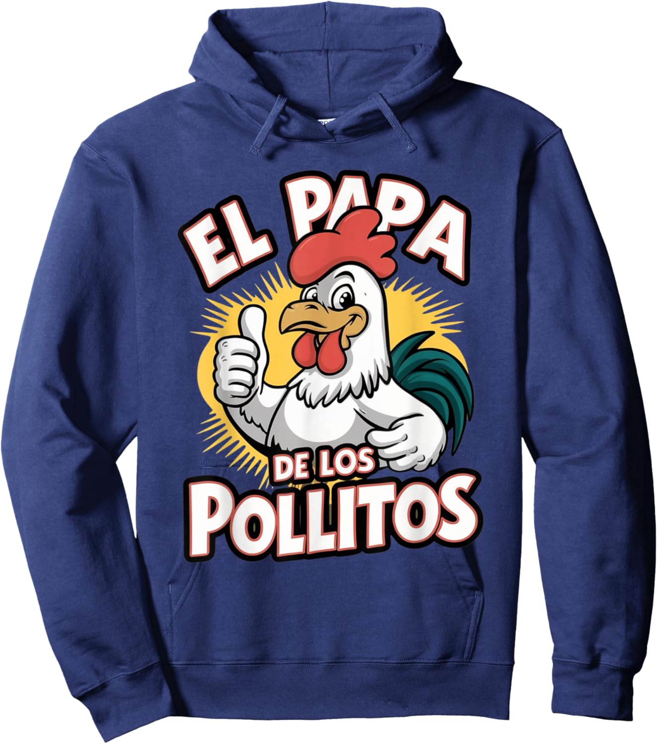 Funny el papa de los pollitos funny spanish dia del padre Hoodie - Hoodie | Navy