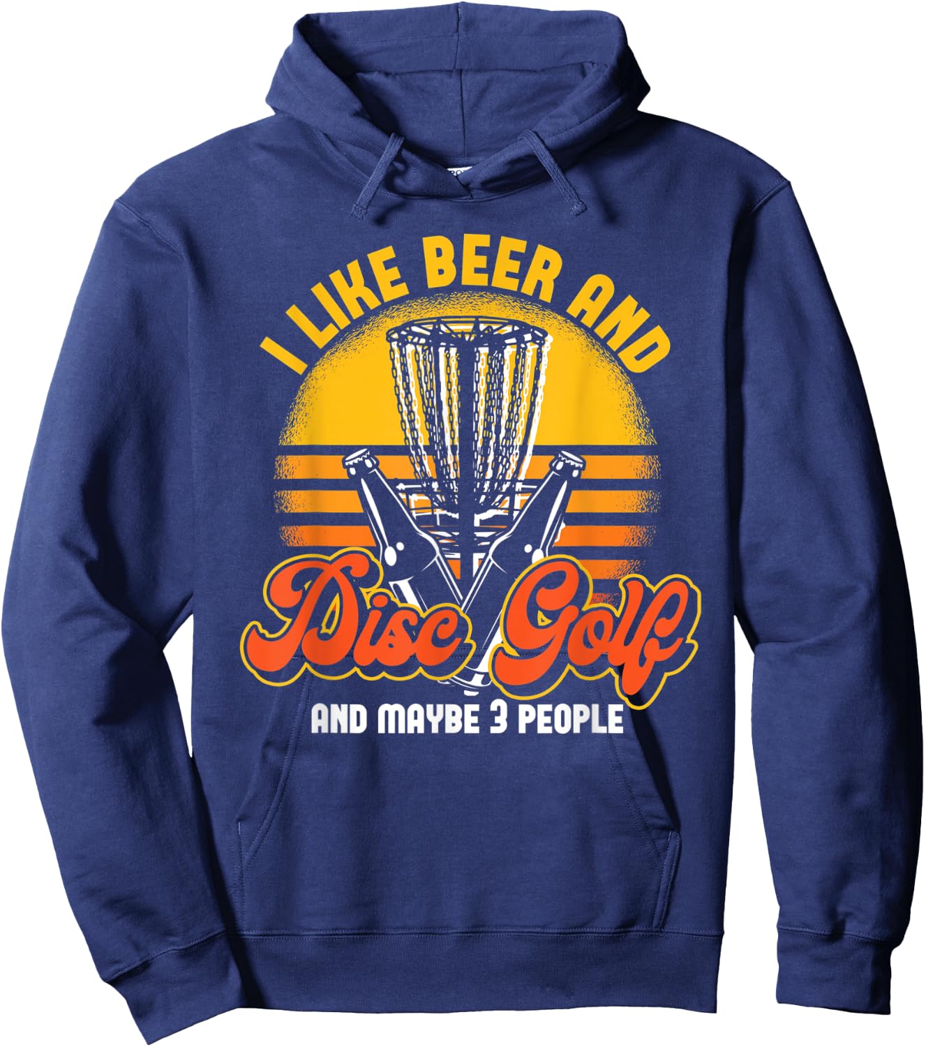 Beer Drinking Party Stupid Tree Frisbee Golfer Disc Golf Hoodie - Hoodie | Navy
