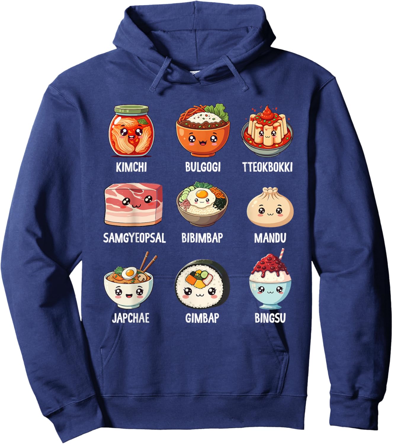 Cute Korean Food Kawaii Design for Food Lovers Hoodie - Hoodie | Navy