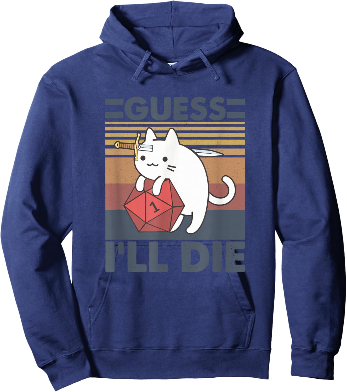Guess I'll D!e Funny Lover Cat Apparel Hoodie - Hoodie | Navy