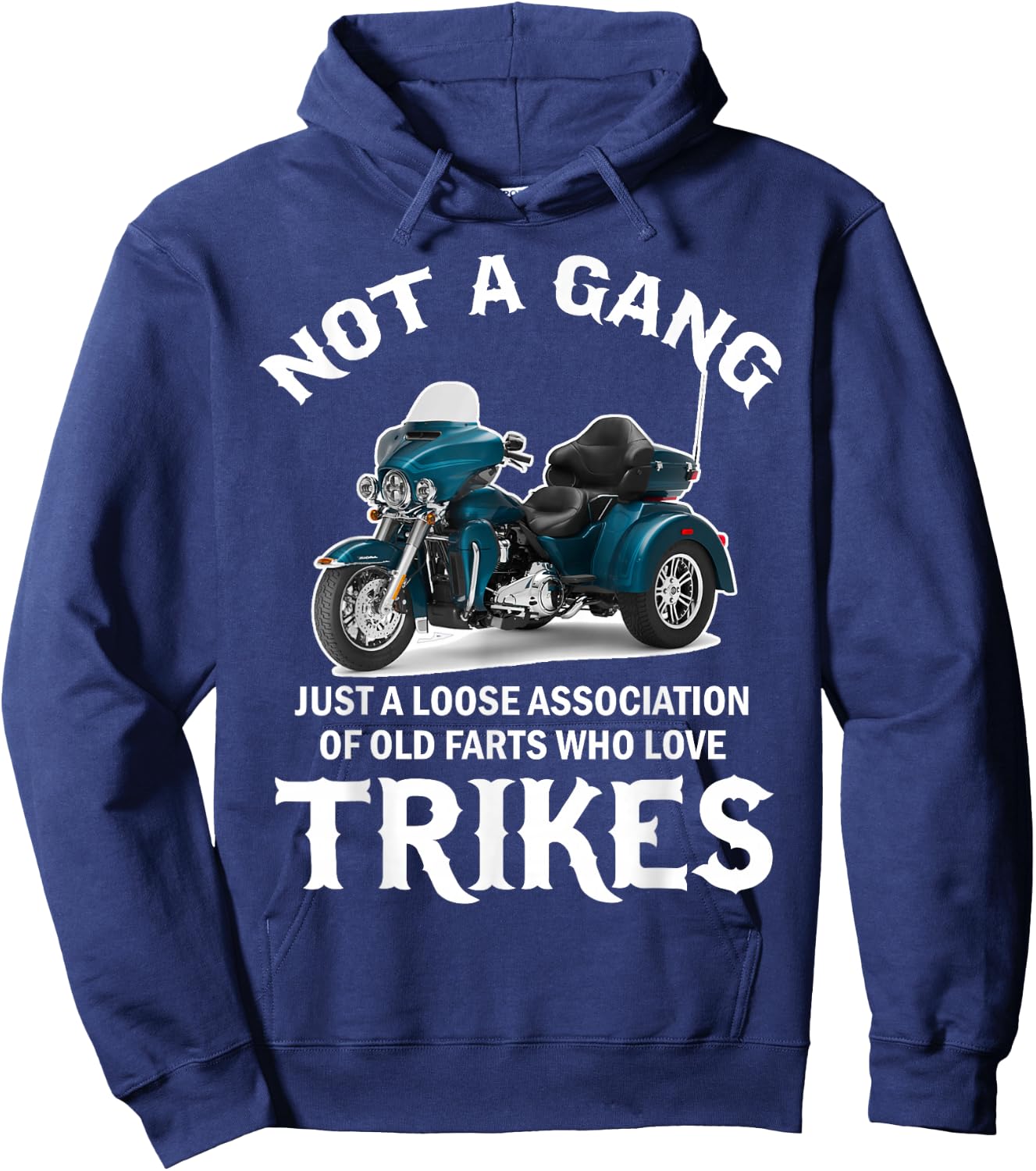 Motorcycle Trike Trikers No Gear Tricycle Hoodie - Hoodie | Navy