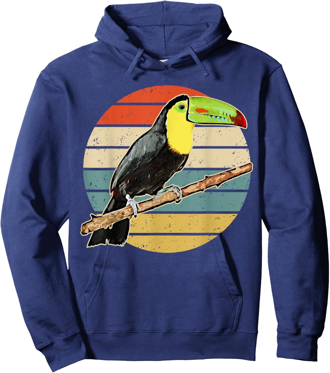 Retro Toucan Vintage Distressed Style Toucan Hoodie - Hoodie | Navy