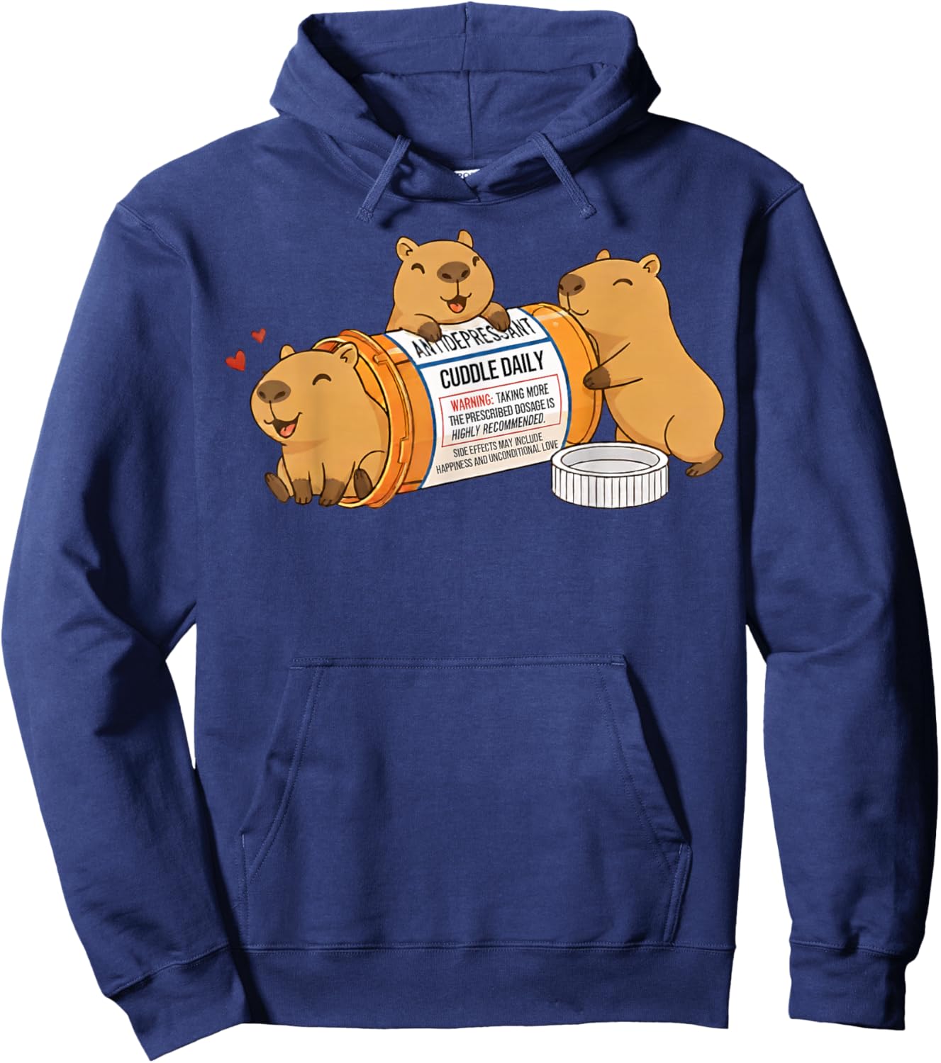 Funny Capybara Anti Depressant Zoo Boys Girls Kids Hoodie - Hoodie | Navy