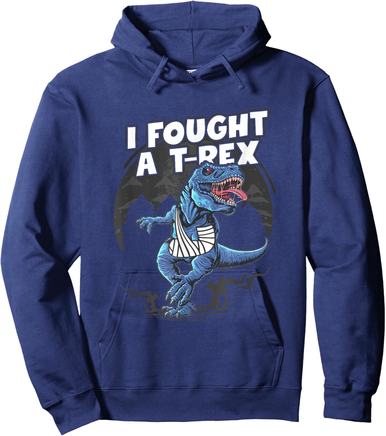 Broken Arm Recovery Boys Dinosaur I Fought A T-Rex Injury Hoodie - Hoodie | Navy