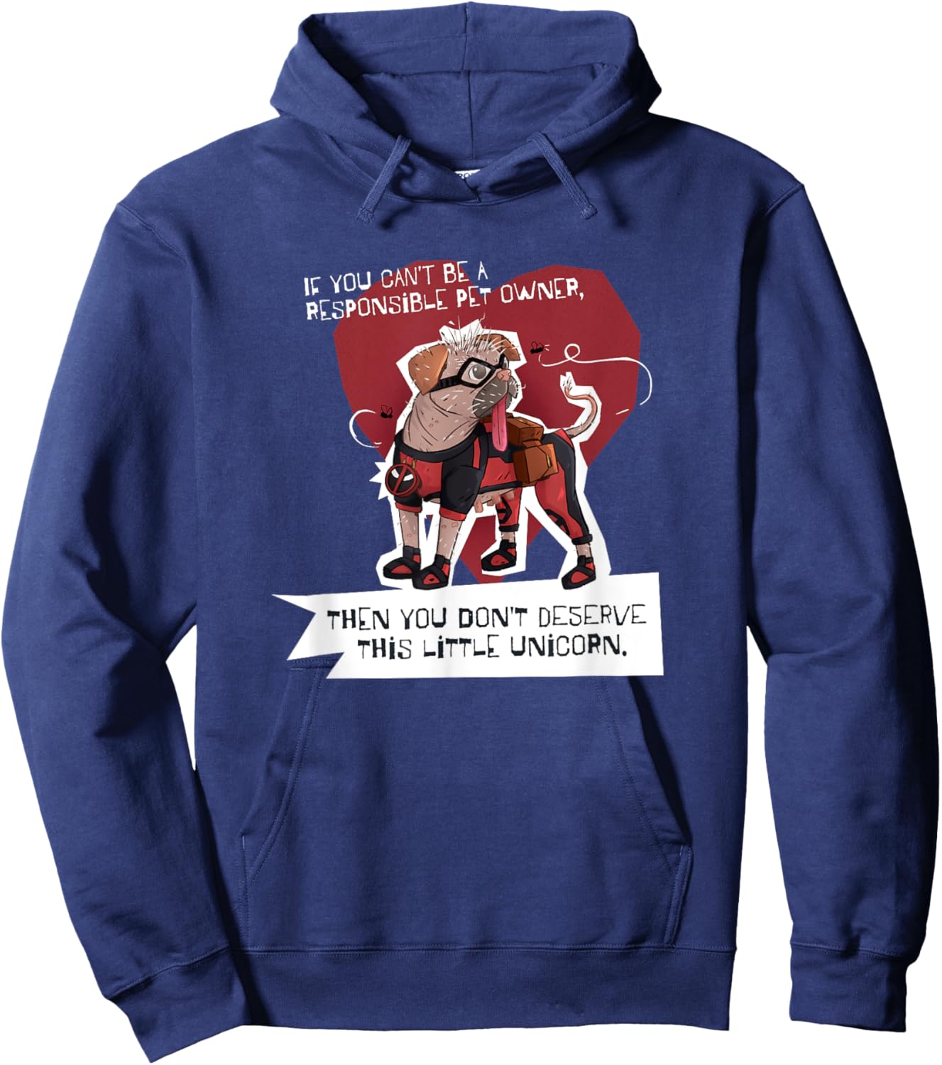 Marvel Studios Deadpool & Wolverine Dogpool Little Unicorn Hoodie - Hoodie | Navy