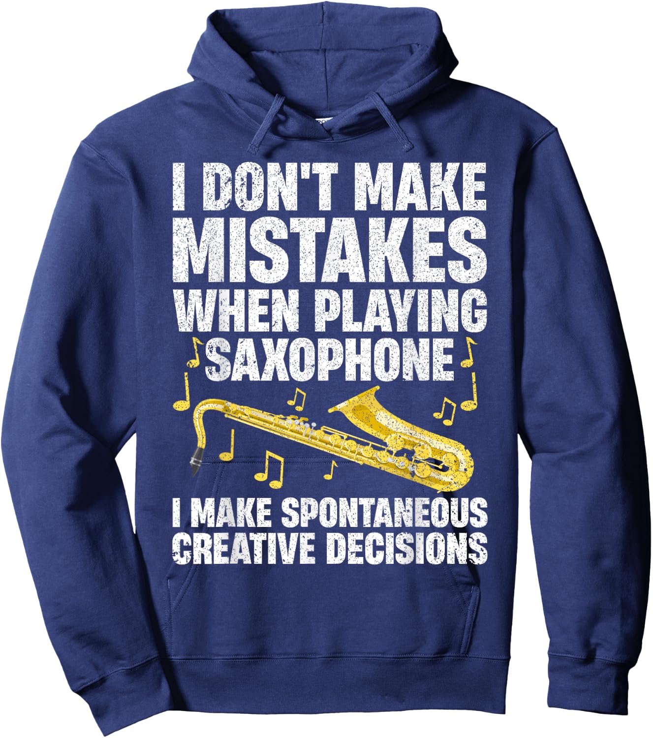 Funny Saxophone Women Marching Band Player Musician Small Hoodie - Hoodie | Navy