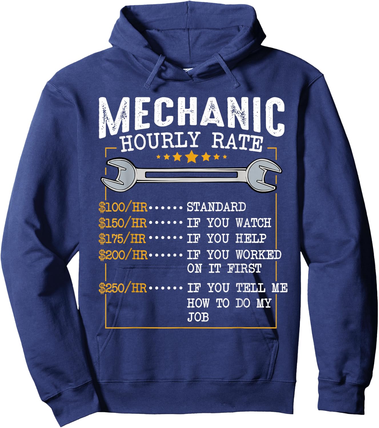 Mechanic Hourly Rate Car Mechatronics Engineer Profession Car Gift Hoodie - Hoodie | Navy