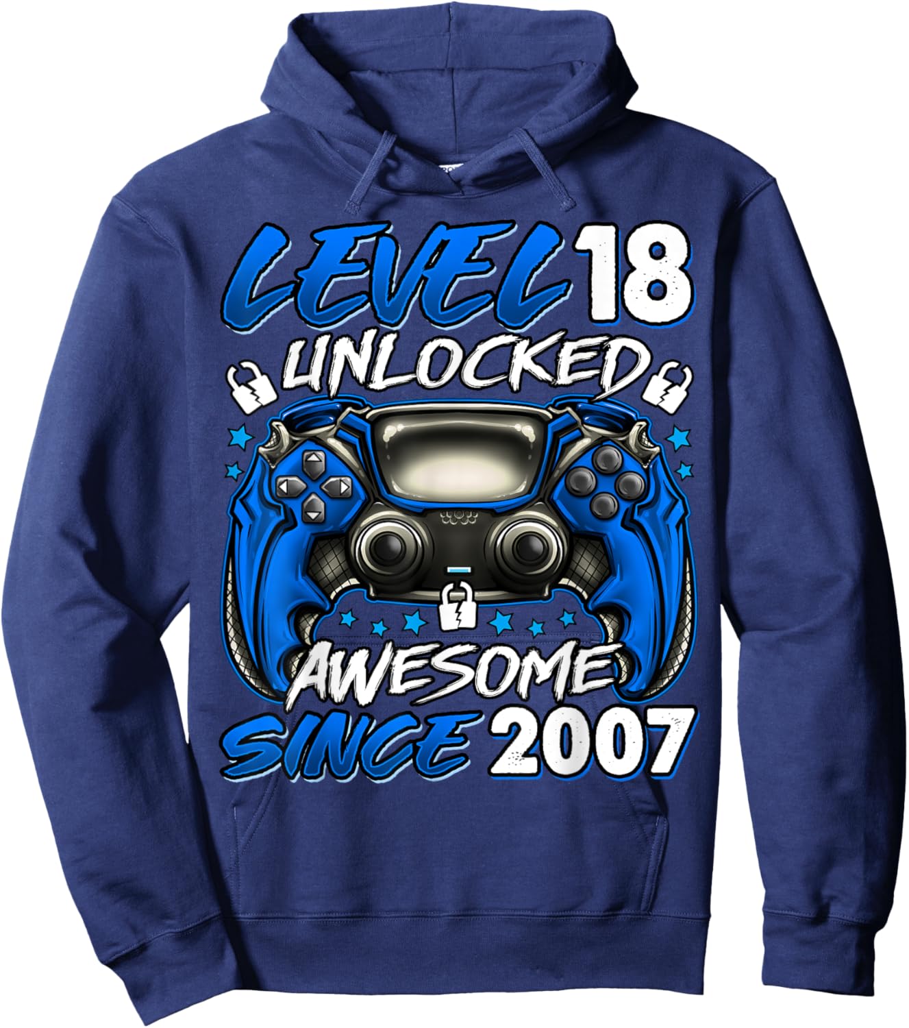 Level 18 Unlocked 18 Year Old Gifts Boys 18th Birthday Boy Hoodie - Hoodie | Navy