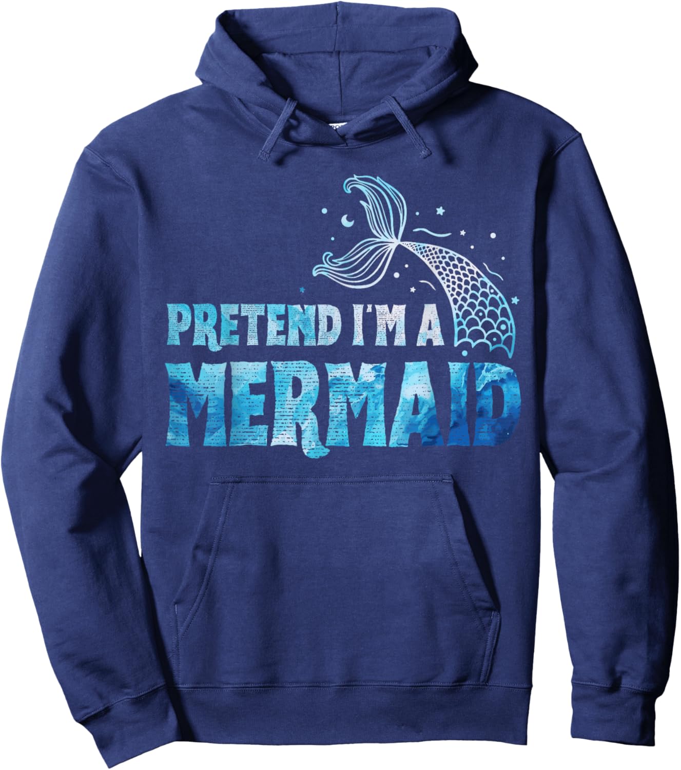 Pretend I'm A Mermaid Lazy Funny Mermaid Halloween Costume Hoodie - Hoodie | Navy