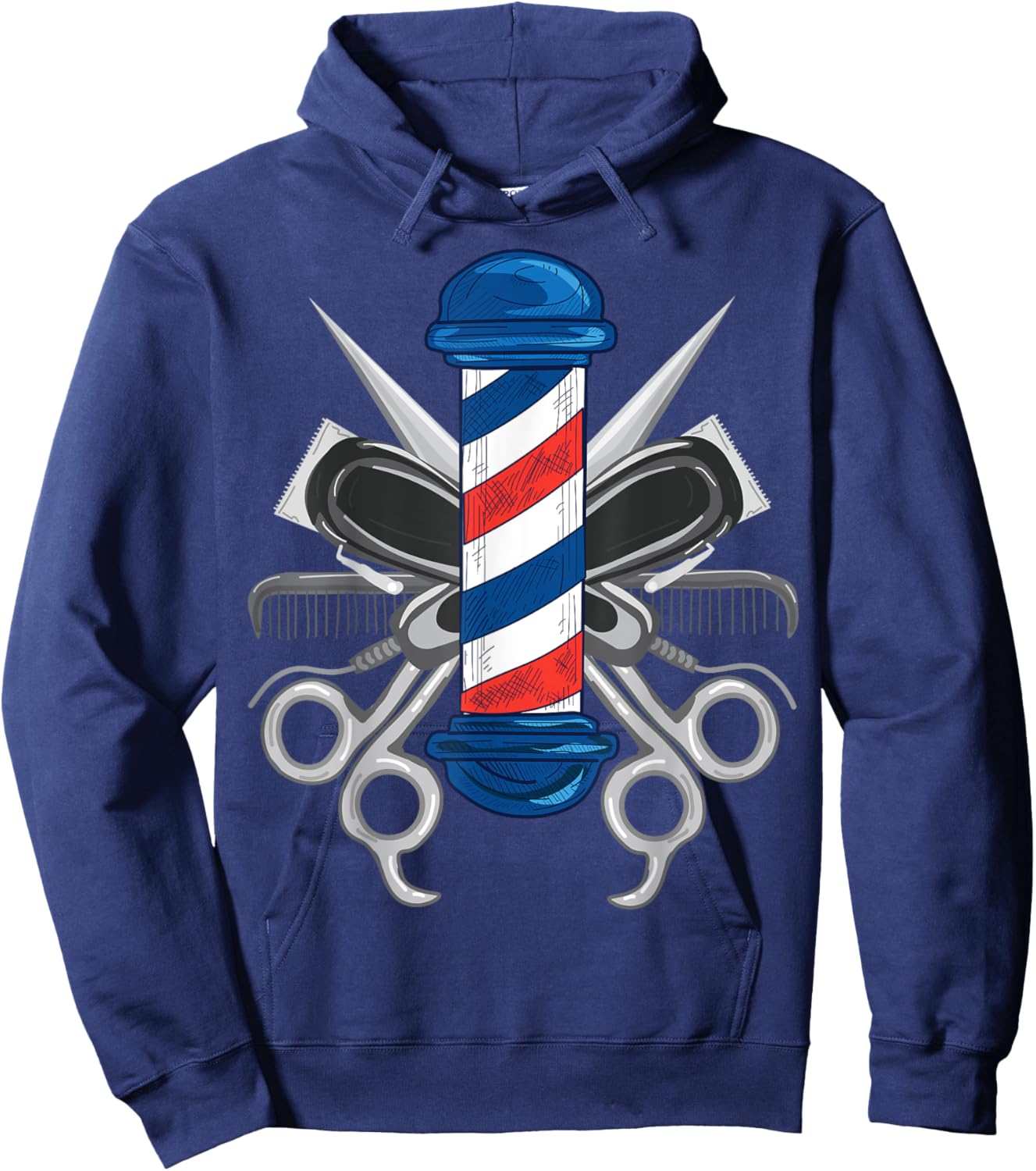 Barber Design Women Barber Pole Hairdresser Barber Hoodie - Hoodie | Navy