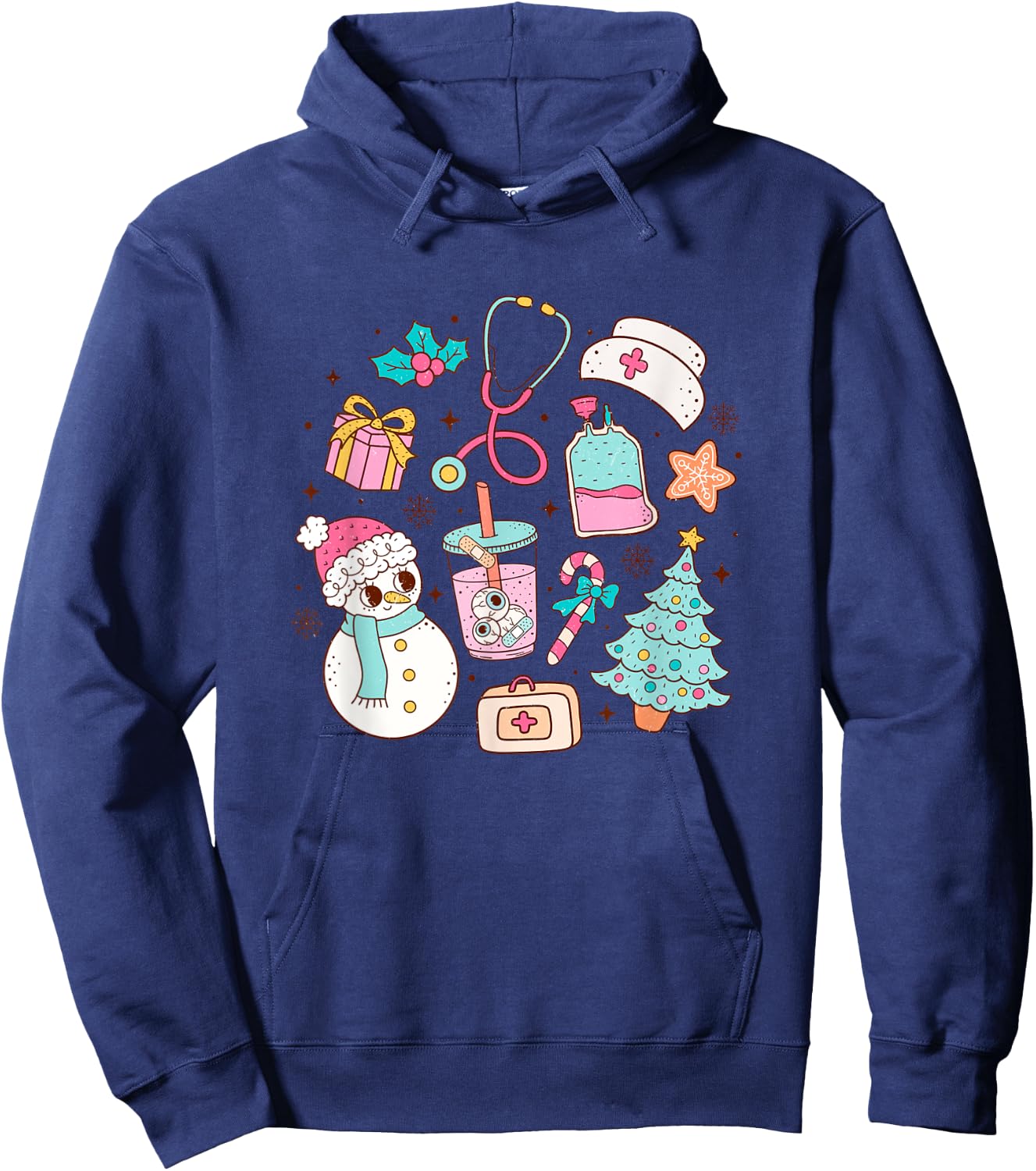 Cute Matching Christmas Nurse Medical Hoodie - Hoodie | Navy