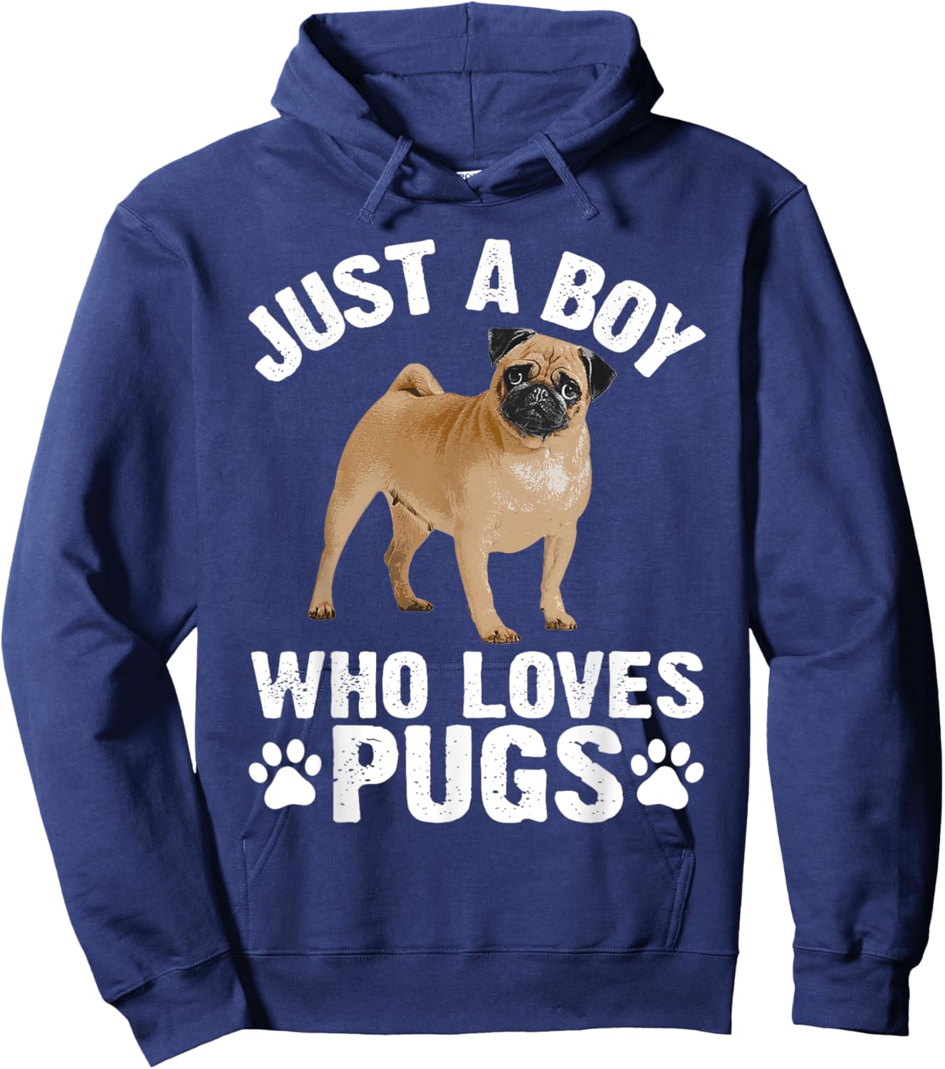 Funny Pug Design Boys Pet Dog Breed Puppy Pug Lovers Hoodie - Hoodie | Navy
