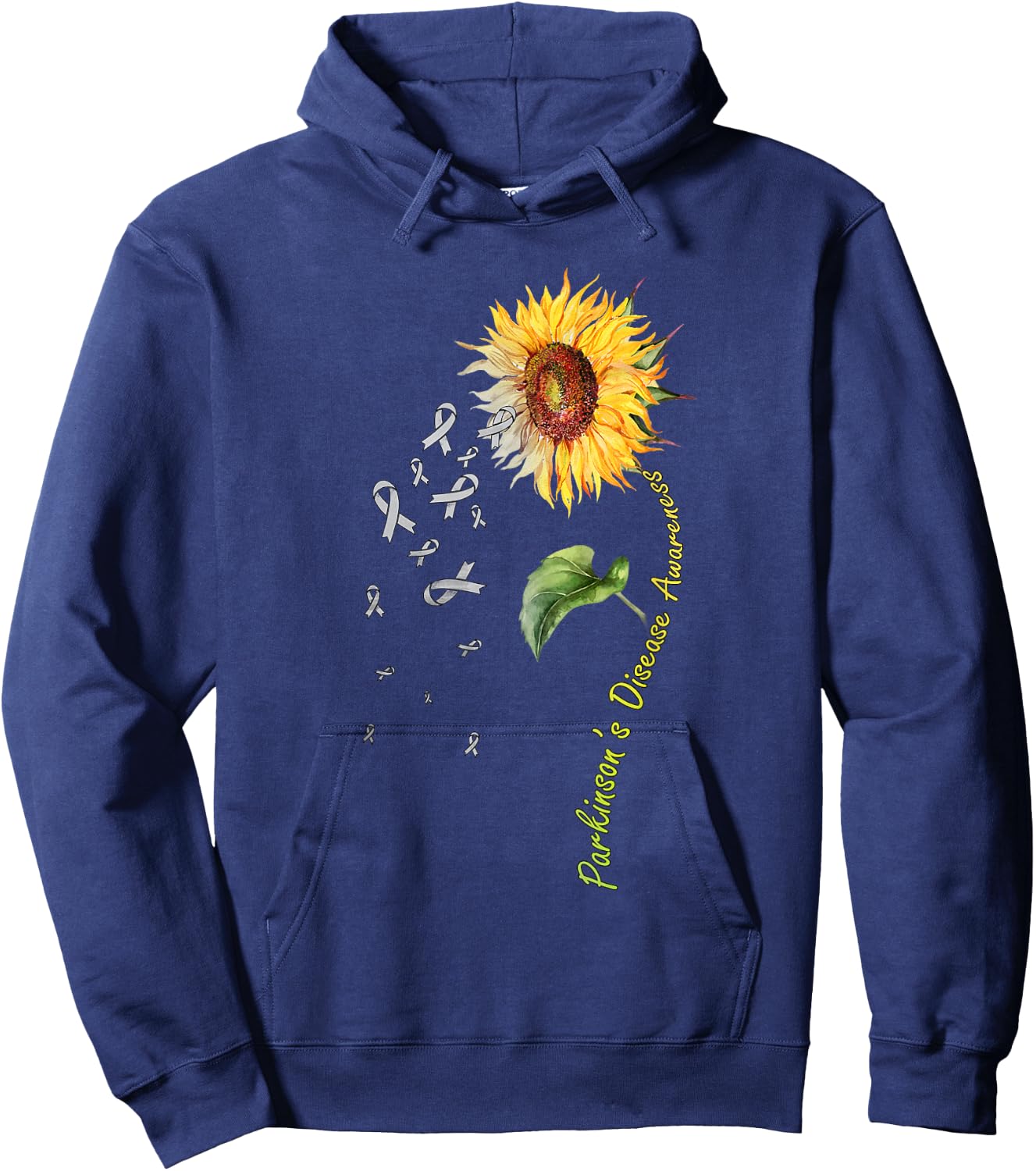 Parkinson's Disease Awareness Sunflower Hoodie - Hoodie | Navy