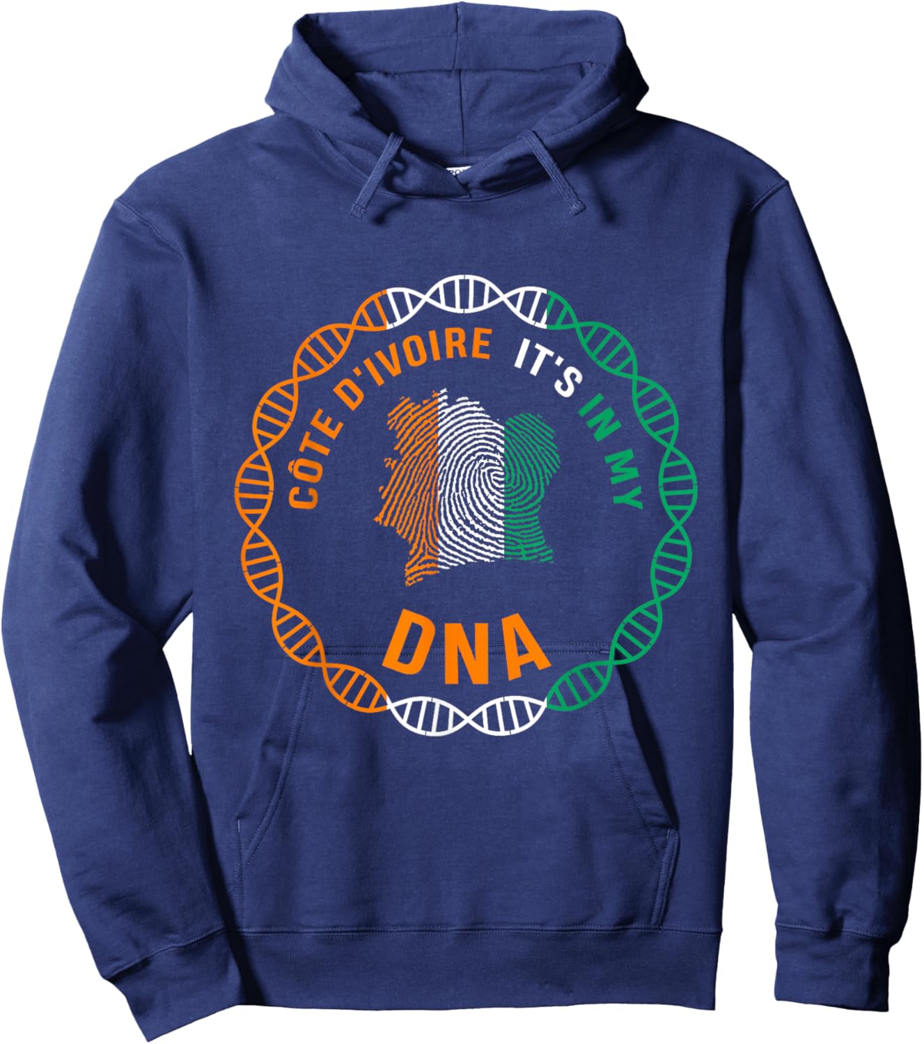 Cote d'Ivoire Flag,Ivory Coast,Cote d'Ivoire map. Hoodie - Hoodie | Navy