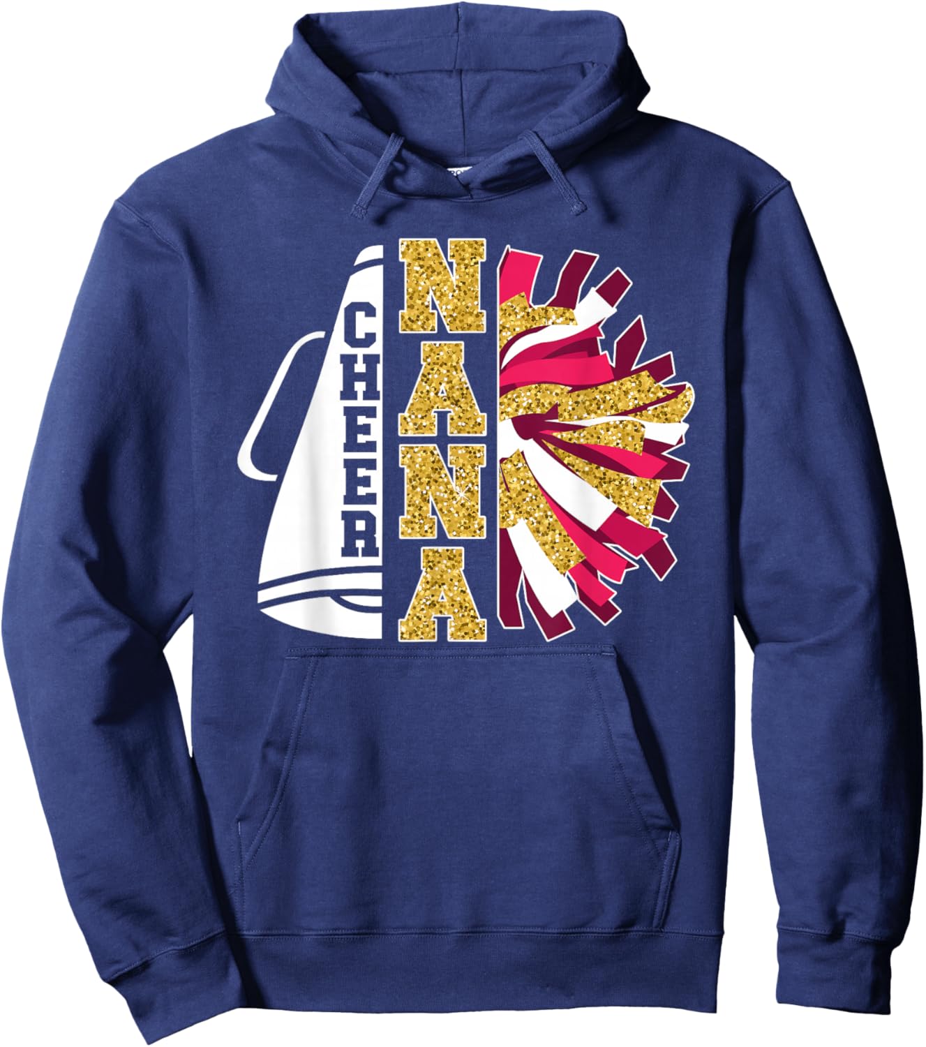 Cute Cheer Nana Of A Cheerleader Nana Grandma Hoodie - Hoodie | Navy