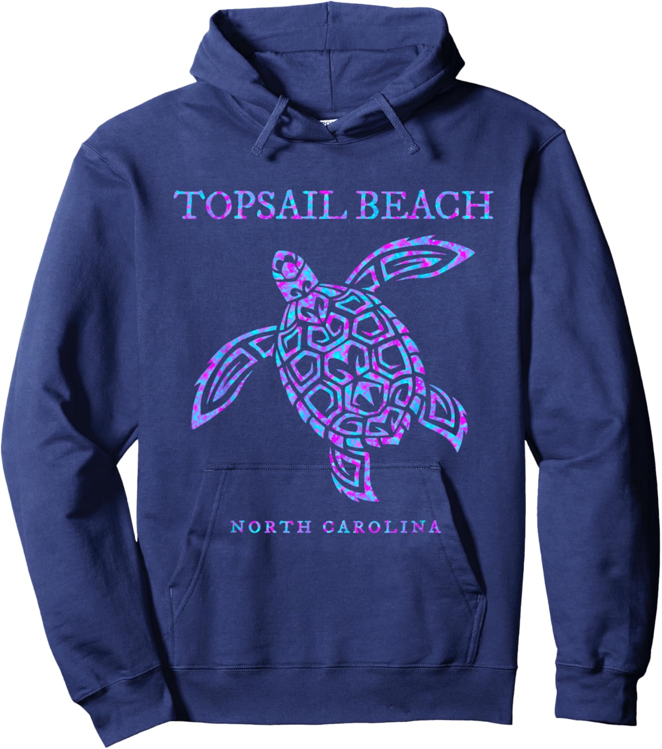 Topsail Beach North Carolina NC Sea Turtle Beach Vacation Hoodie - Hoodie | Navy