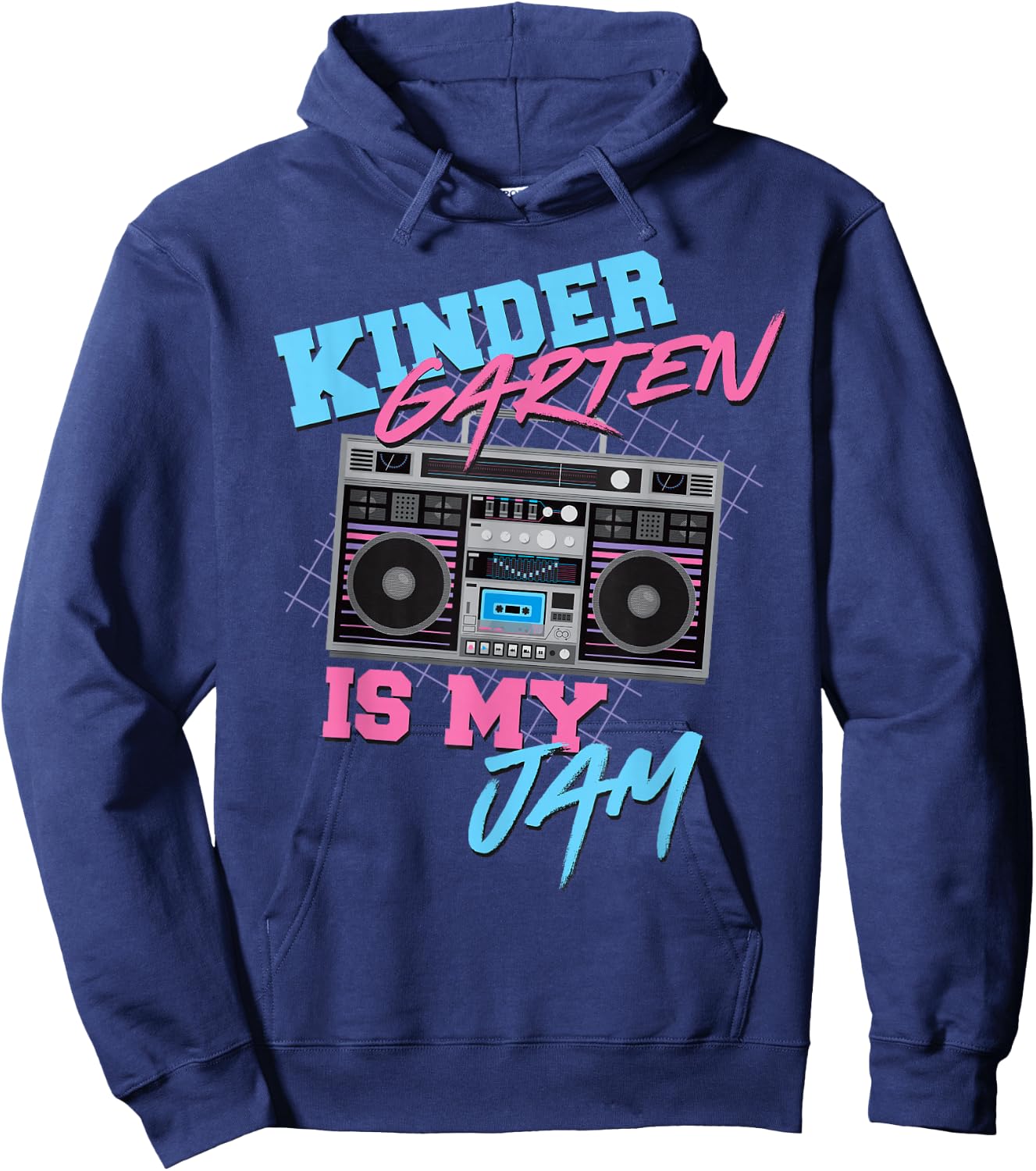 Kindergarten Is My Jam - Vintage 80s Boombox Teacher Student Hoodie - Hoodie | Navy
