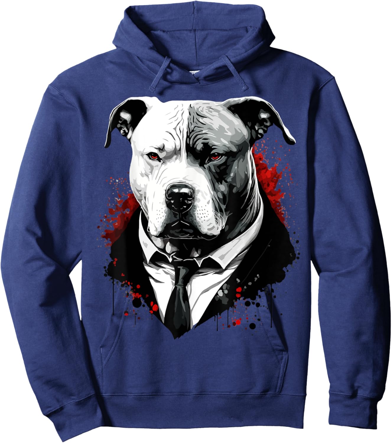 Pitbull Dog Gangster in Suit Funny Mob Boss Mafia-Themed Men Women Kids Hoodie - Hoodie | Navy