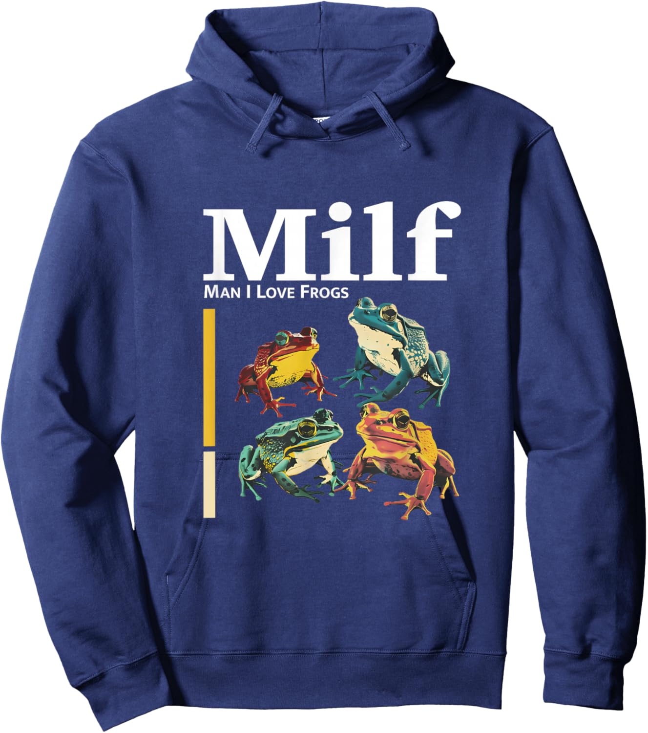 MILF - Man I Love Frogs Funny Ironic Design Hoodie - Hoodie | Navy