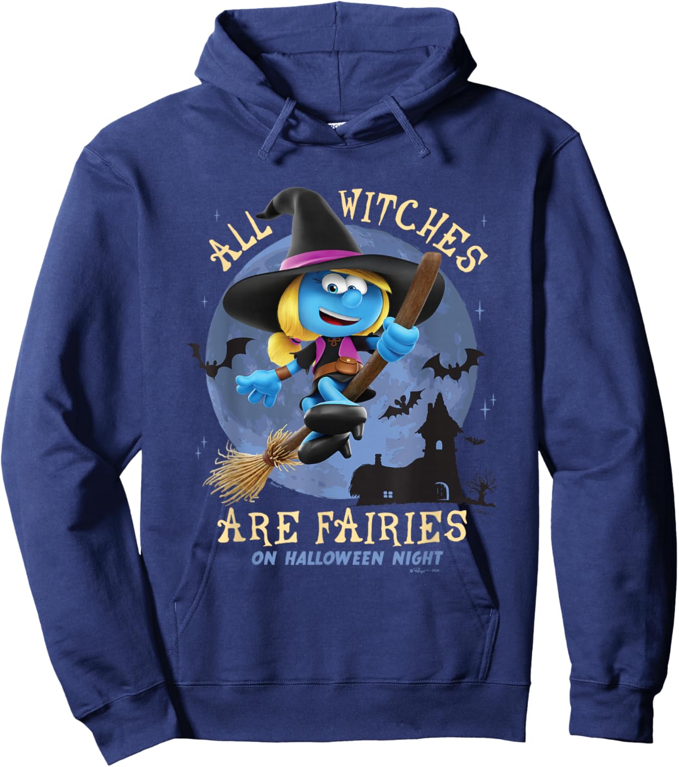 The Smurfs All Witches Are Fairies On Halloween Night Logo Hoodie - Hoodie | Navy