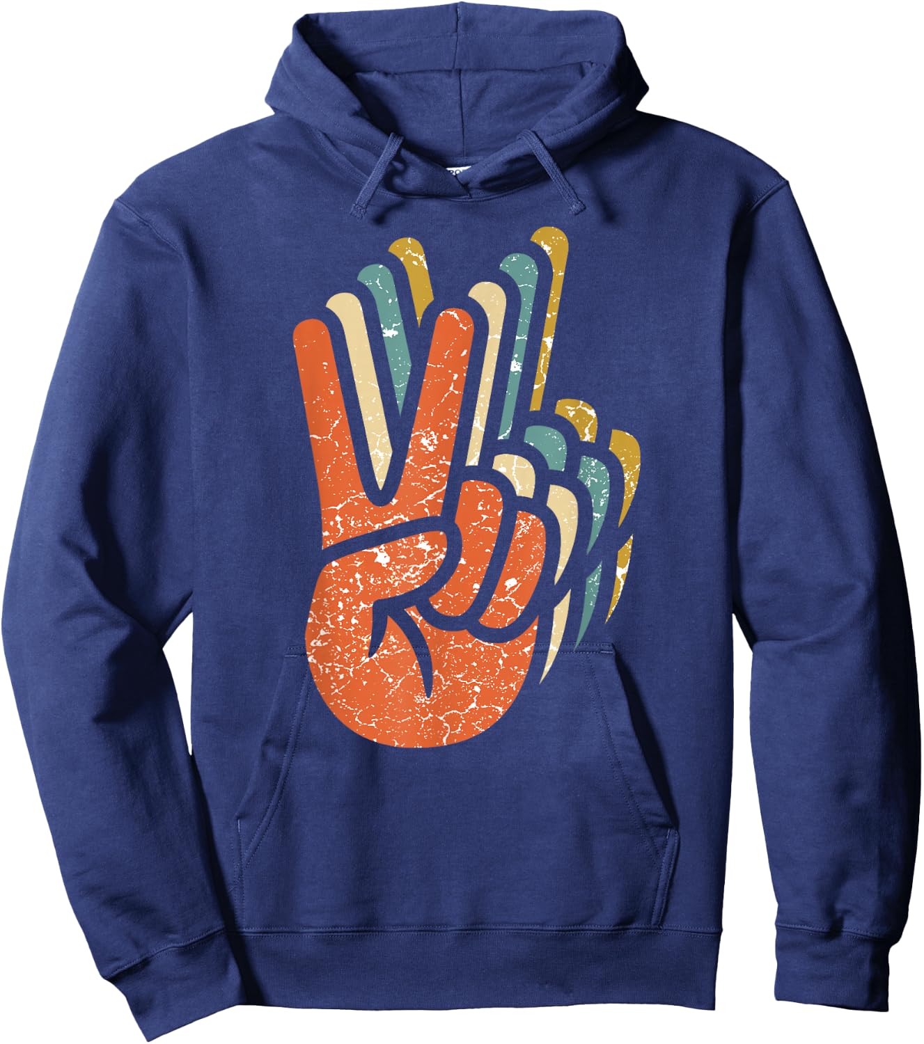 Hippie Peace 60s 70s Hippie Hoodie - Hoodie | Navy