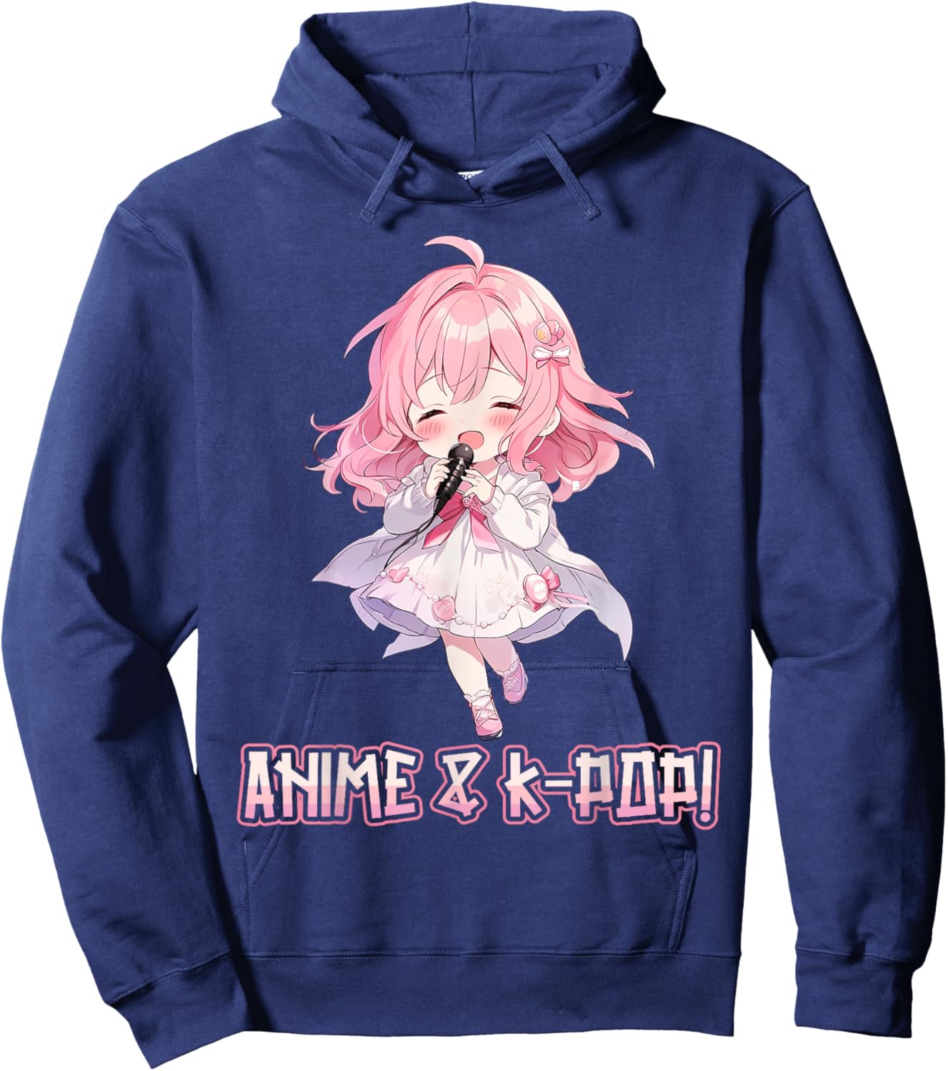 Anime and K-Pop Korean Pop Music Girl KPop Anime K-Pop Lover Hoodie - Hoodie | Navy