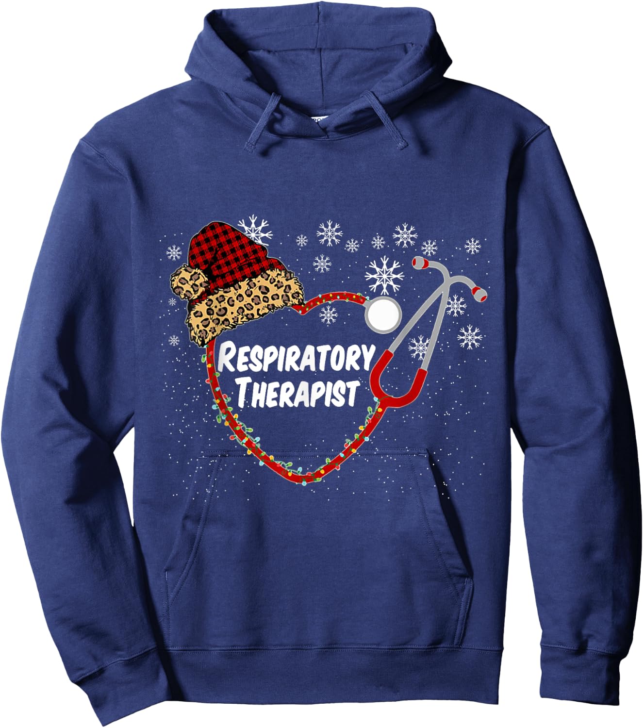 Stethoscope Respiratory Therapist Christmas Nurse 2020 Hoodie - Hoodie | Navy