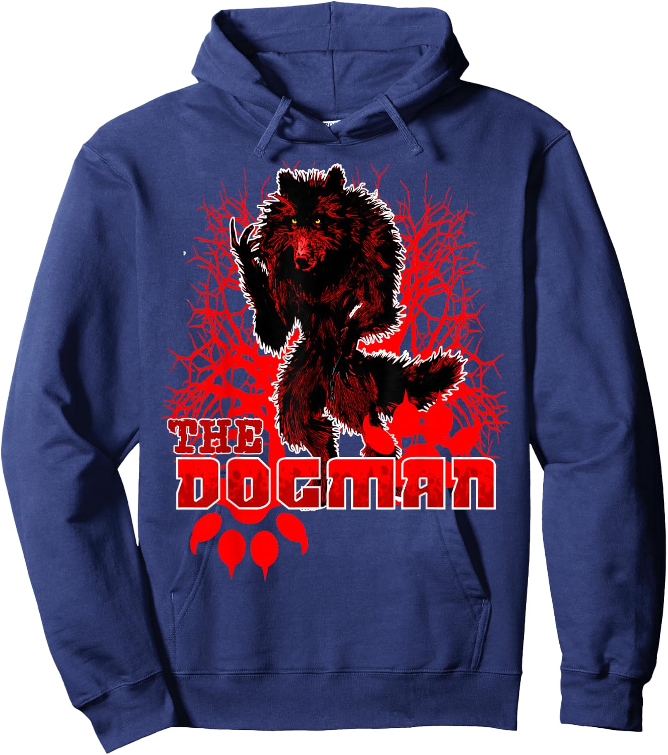 Dogman of America Red Wolf Monster Werewolf Skinwalker Beast Hoodie - Hoodie | Navy