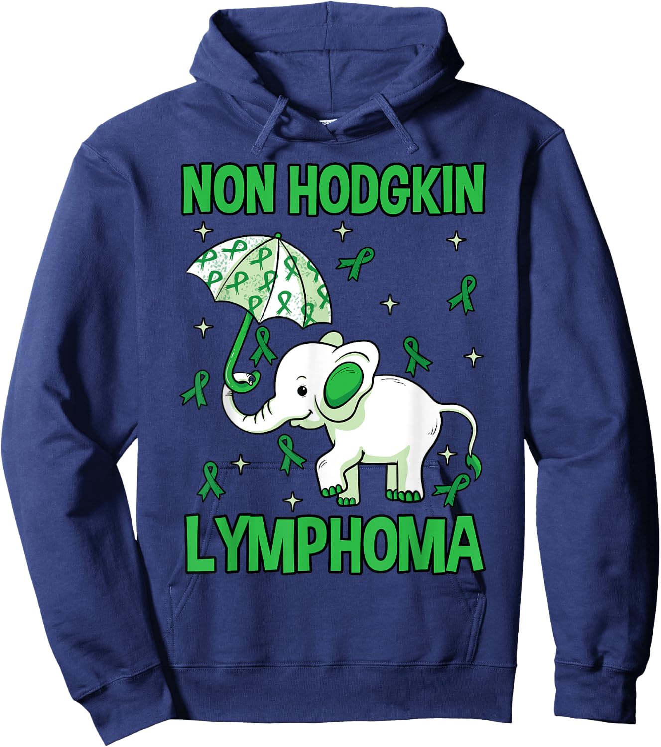 Elephant Non-Hodgkins Lymphoma Lymphocytes Green Gift Hoodie - Hoodie | Navy