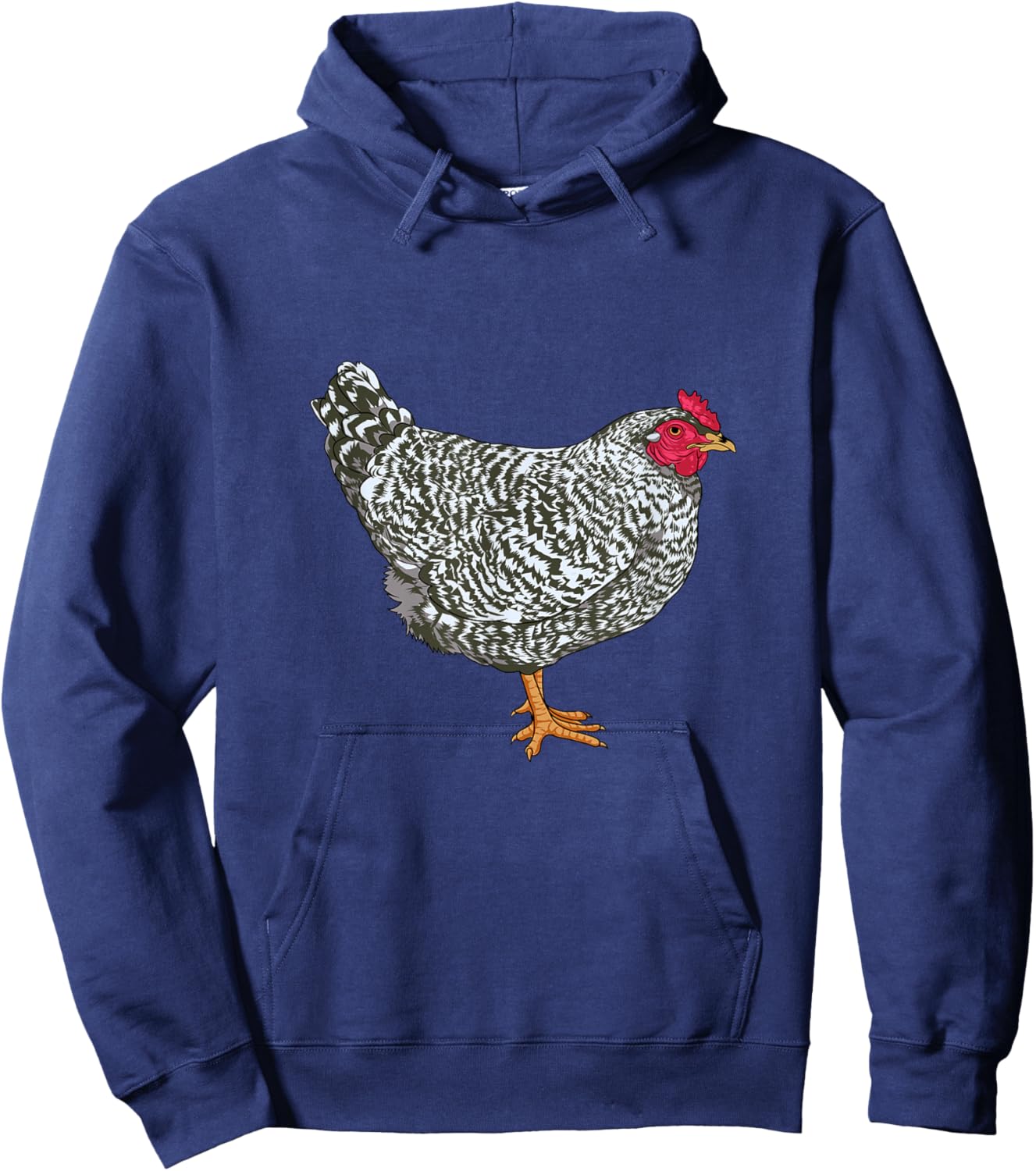 Dominique Chicken Designs Dominique Chicken Motif - Black, Small - -Adults, Kids - Short Sleeve, , Classic Fit Hoodie - Hoodie | Navy