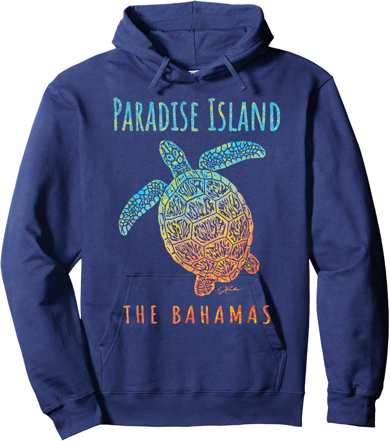 JCombs: Paradise Island, The Bahamas, Sea Turtle, Beach Women Kids Hoodie - Hoodie | Navy