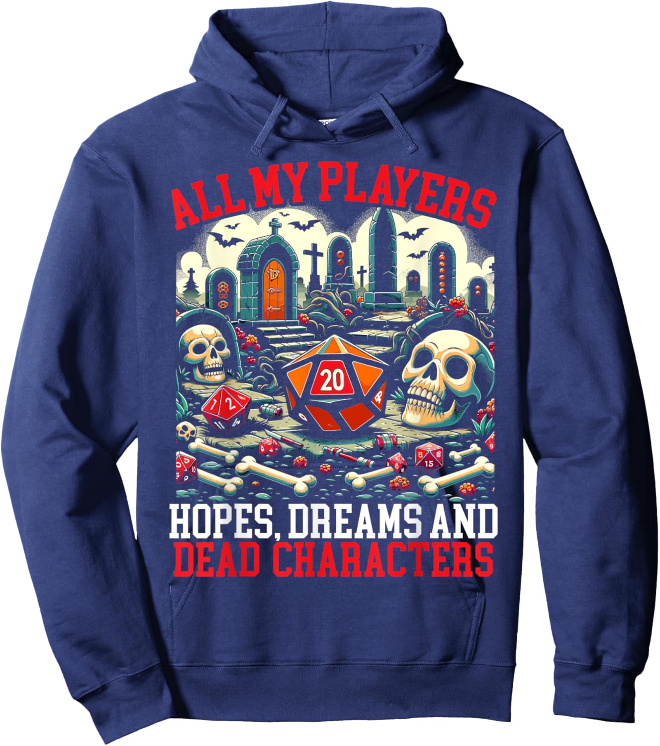 Role Playing Game RPG D20 Tabletop Funny RPG Gamer Hoodie - Hoodie | Navy