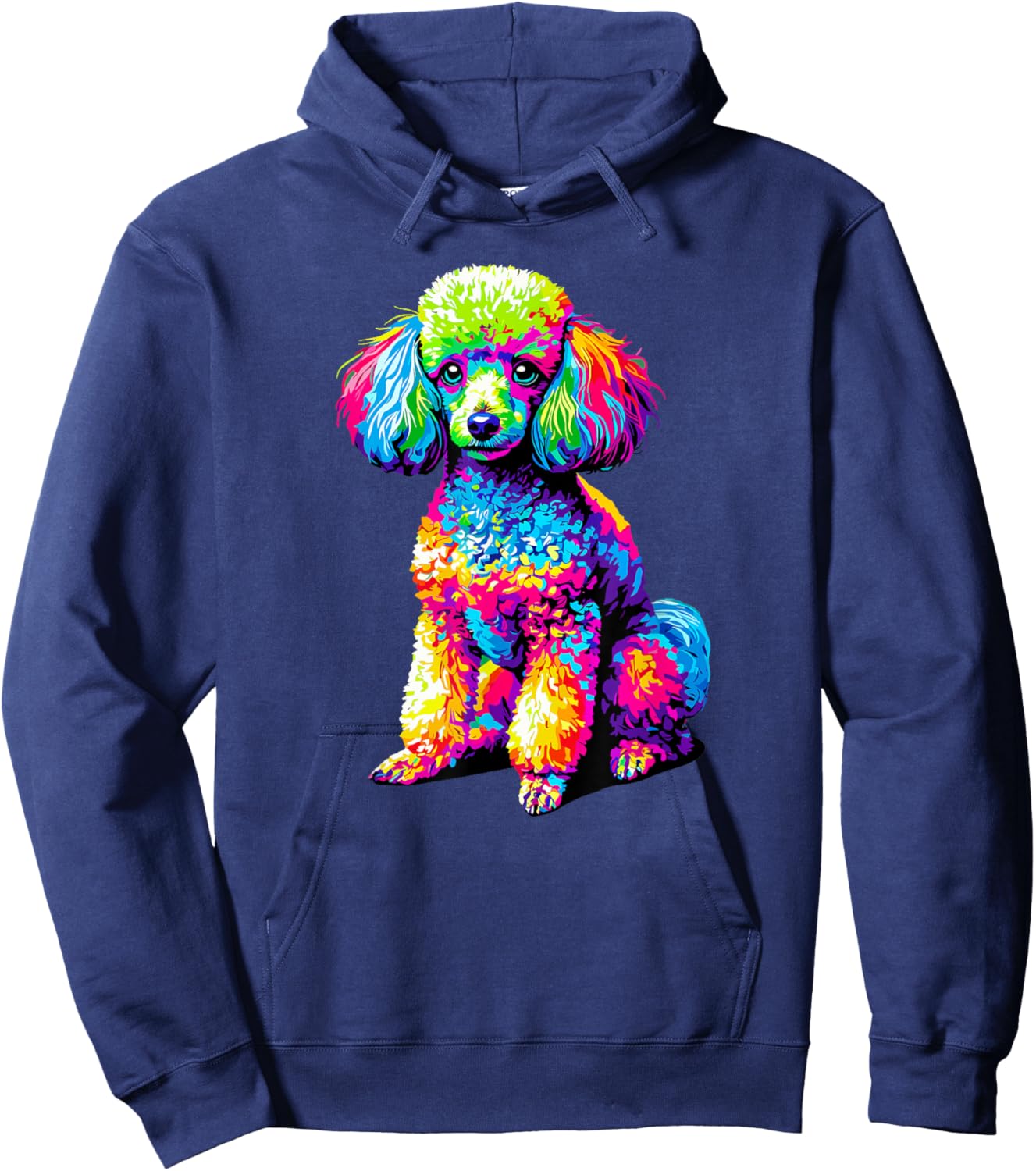 Colorful Pop Art Toy Poodle Dog Toy Poodles Hoodie - Hoodie | Navy