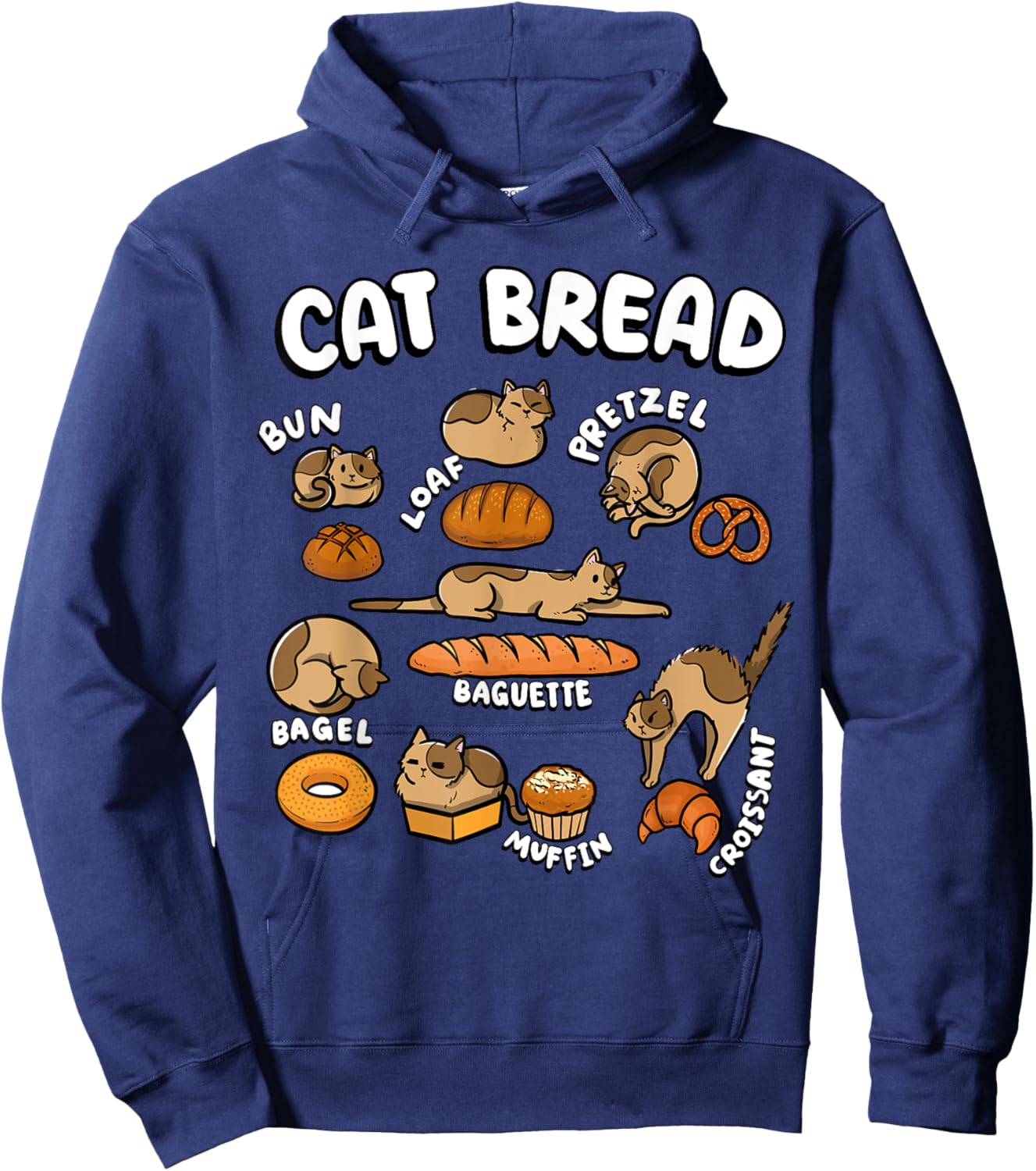 Cat Bread Foodie Kittten Pet Owner Loaf Lover Cat Hoodie - Hoodie | Navy