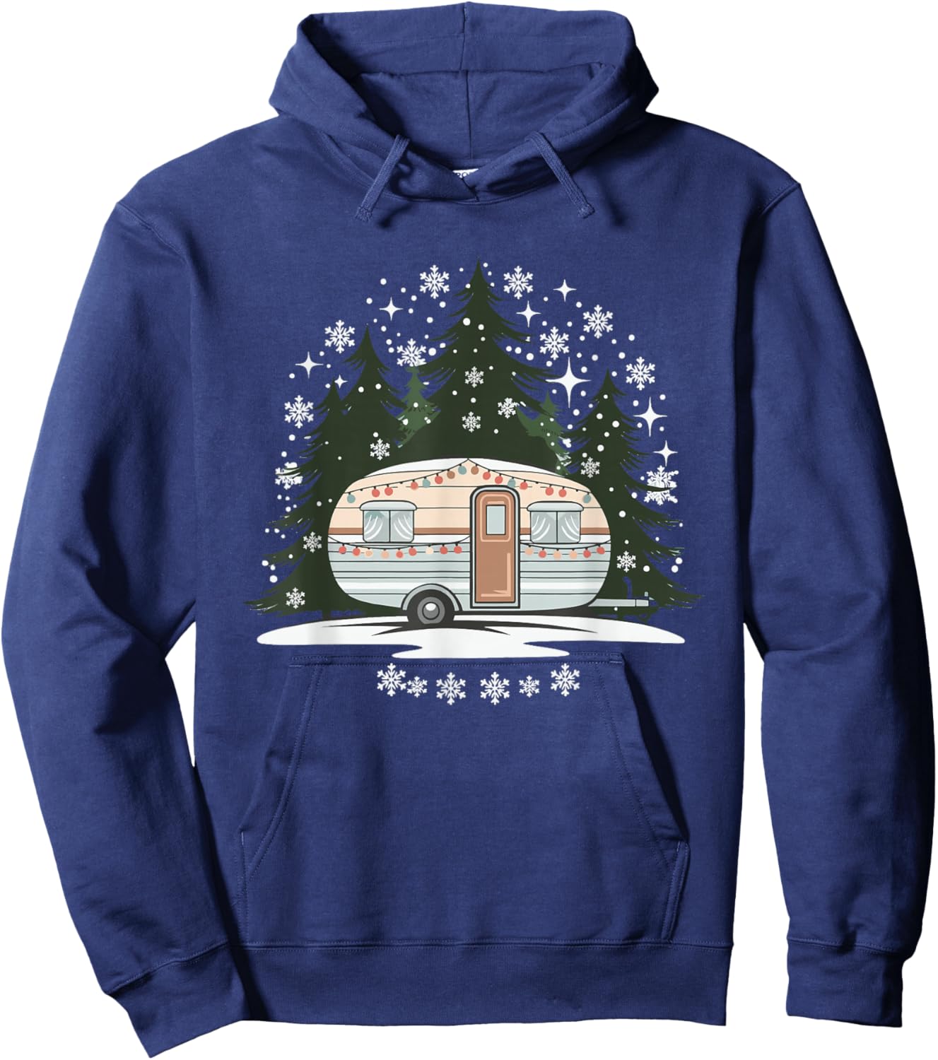 Camping RV Christmas Motorhome Hoodie - Hoodie | Navy