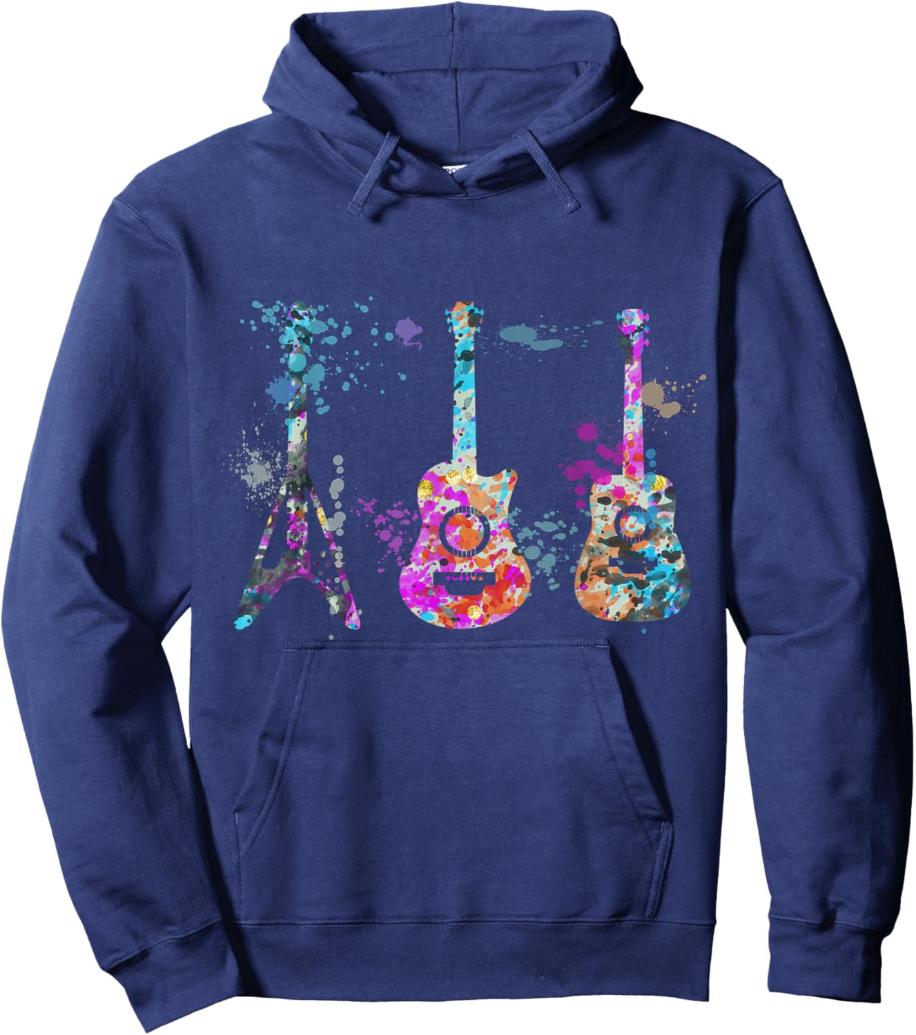 Guitar Instrument Silhouette Guitars Hoodie - Hoodie | Navy