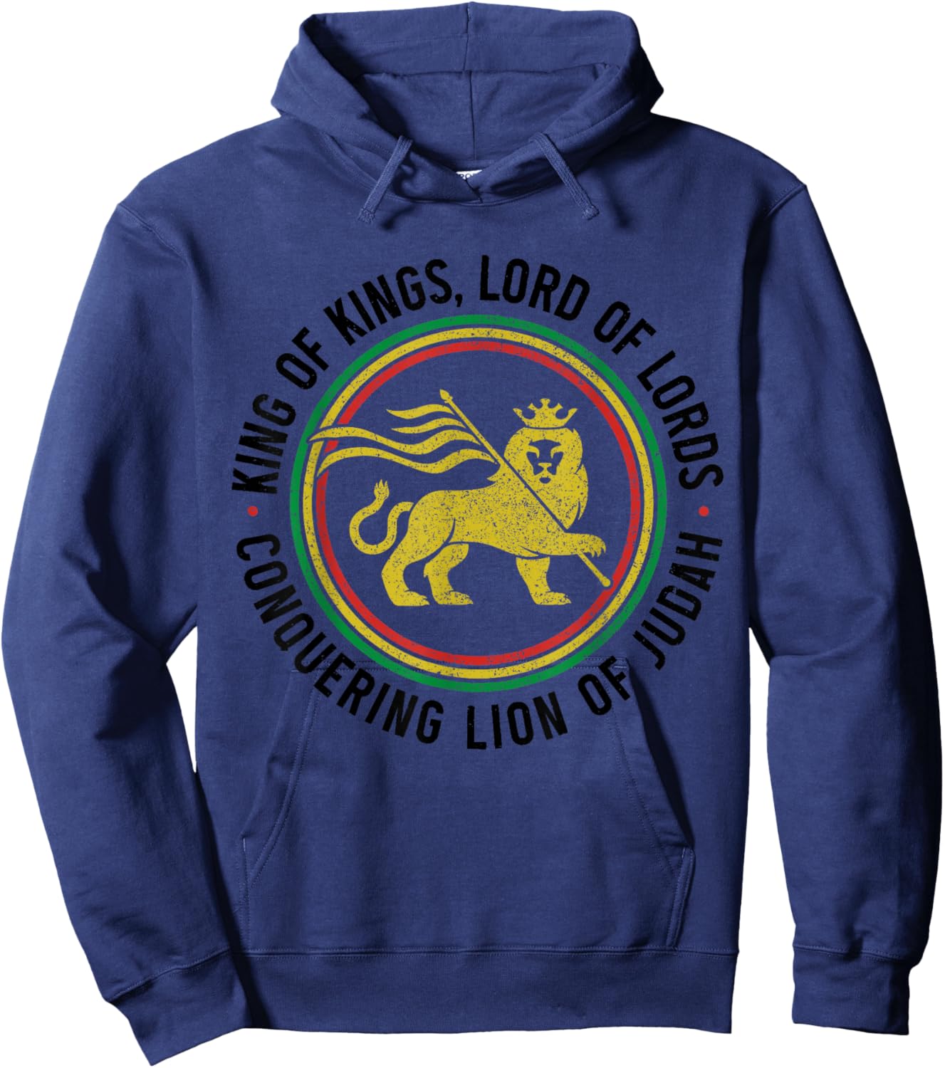Lion Of Judah Reggae Music Rastafari Hebrew Israelite Hoodie - Hoodie | Navy