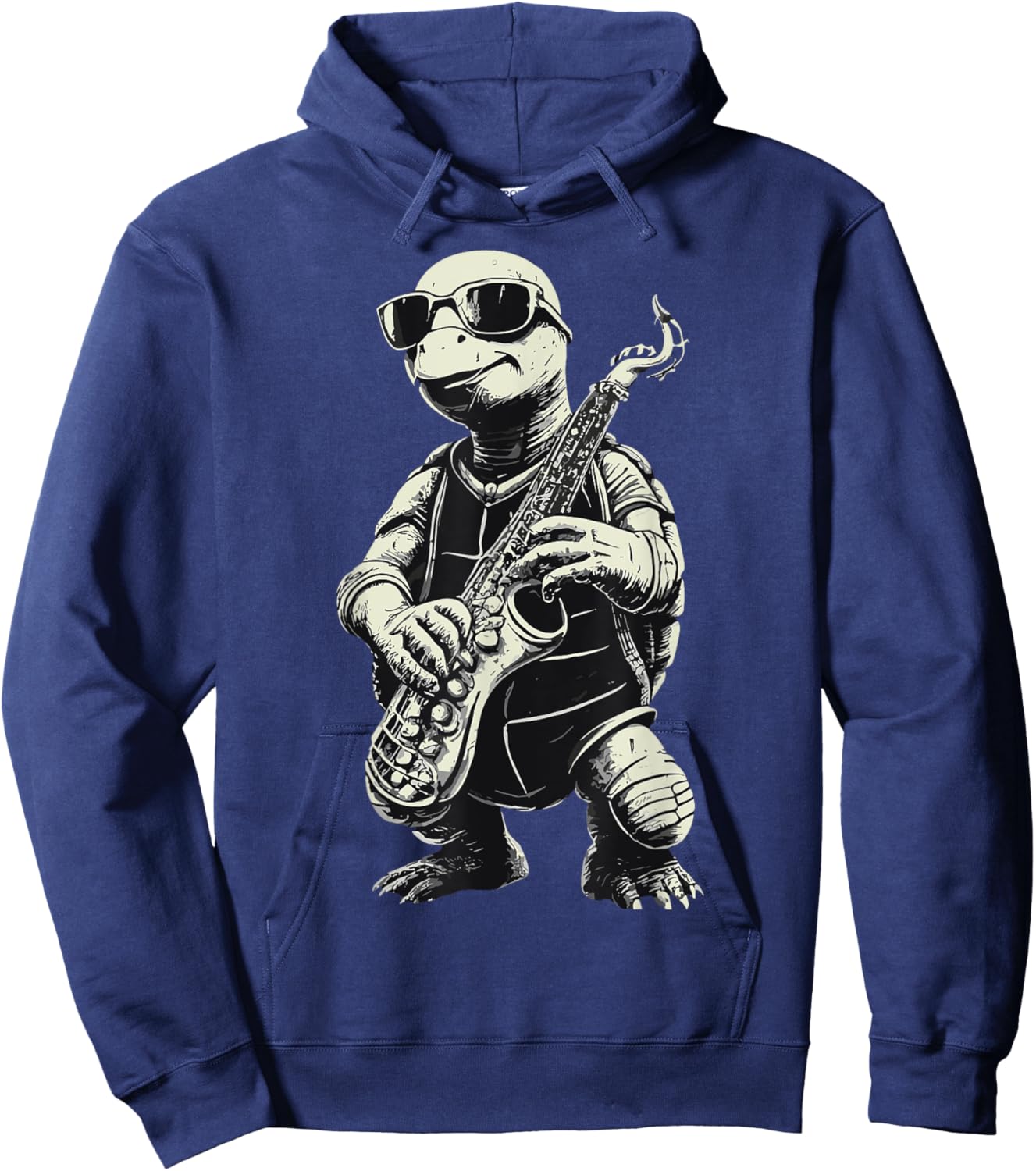Turtle Playing Saxophone Jazz Funny Saxophone Tortoise Solo Hoodie - Hoodie | Navy