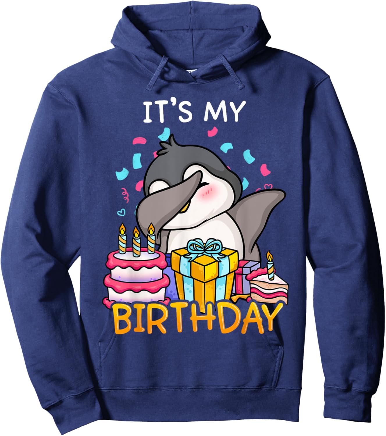 Its My Birthday Funny Dabbing Cute Penguin Dance Seabird Hoodie - Hoodie | Navy