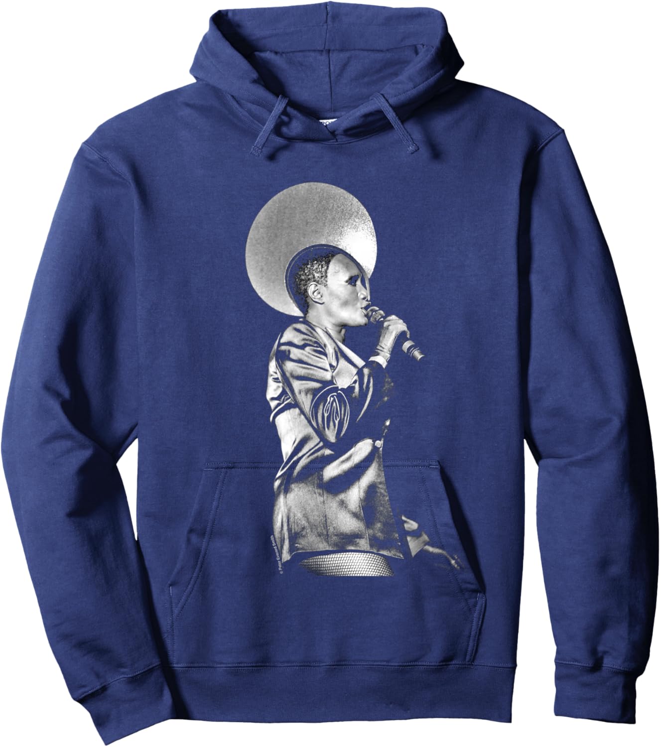 Grace Jones Live Black And White By Everard Smith Hoodie - Hoodie | Navy