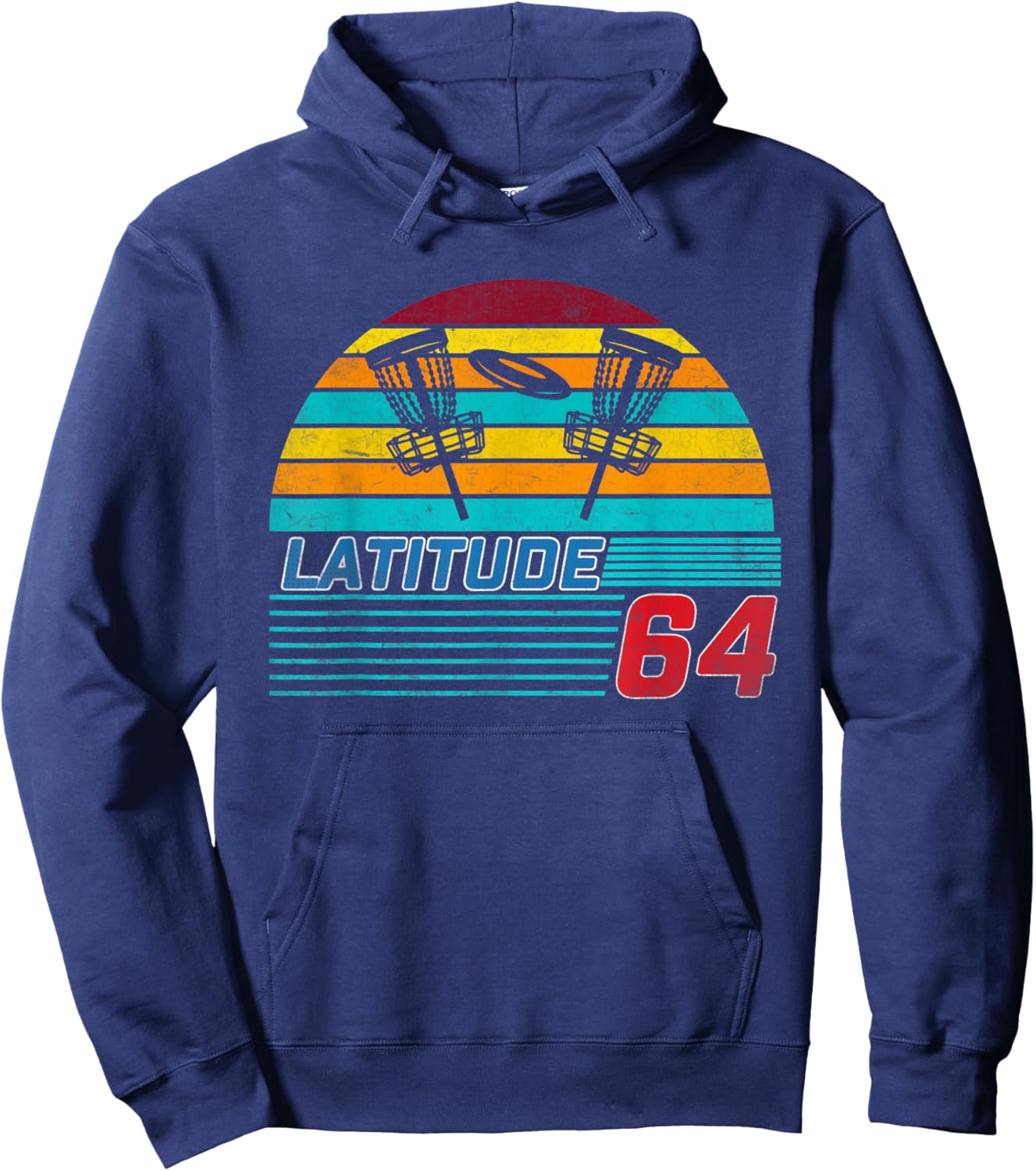 Latitude 64 Disc Golf Retro Vintage Men Women Hoodie - Hoodie | Navy