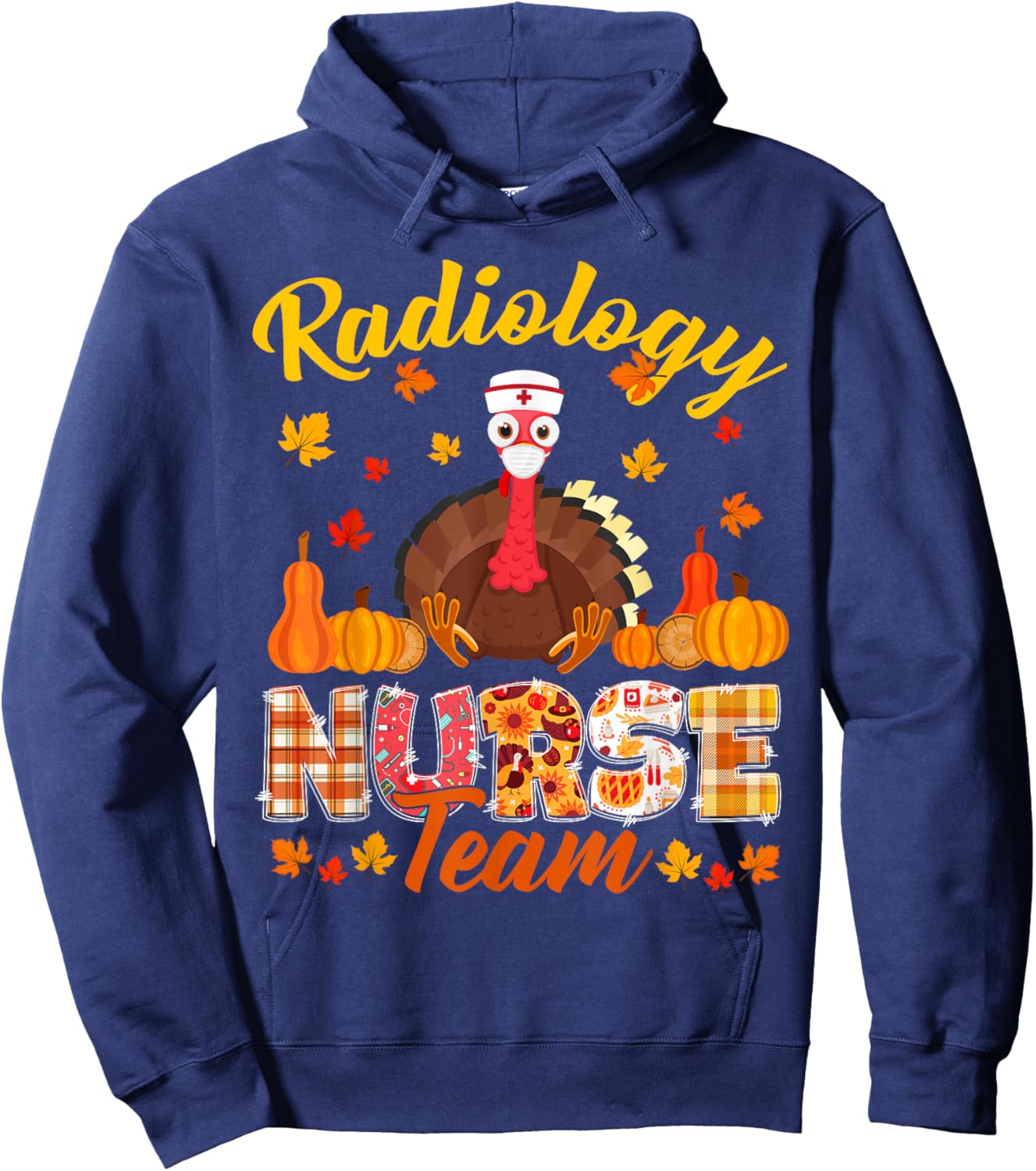 Turkey Radiology Nurse Team Thanksgiving Matching Hoodie - Hoodie | Navy