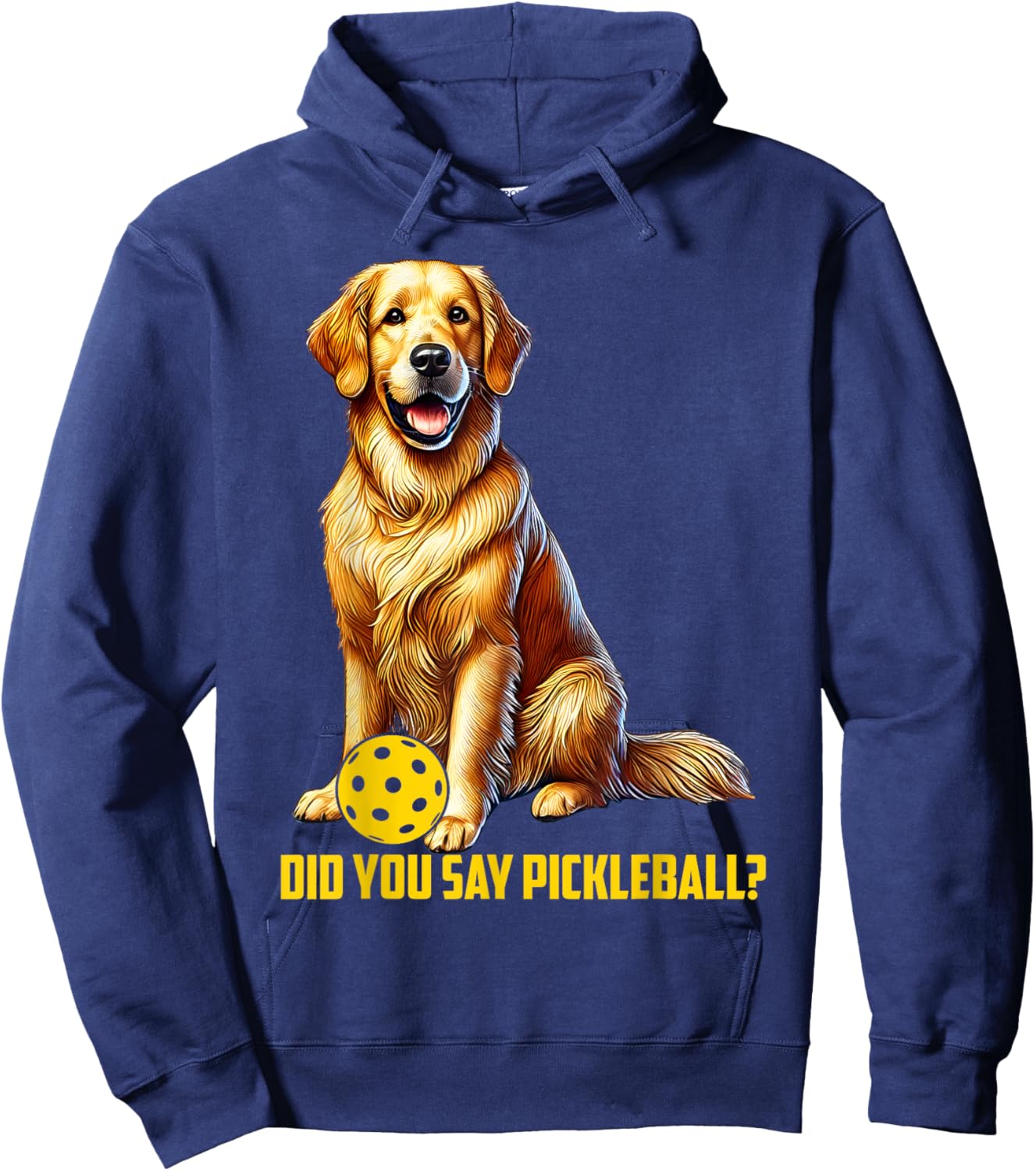 Cute Golden Retriever Pickleball Dog Women Girls Kids Hoodie - Hoodie | Navy