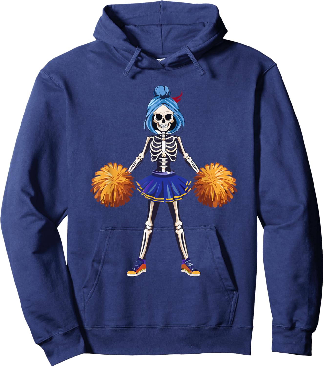 Funny Scary Goth Girl Halloween Cheerleader Costume Hoodie - Hoodie | Navy